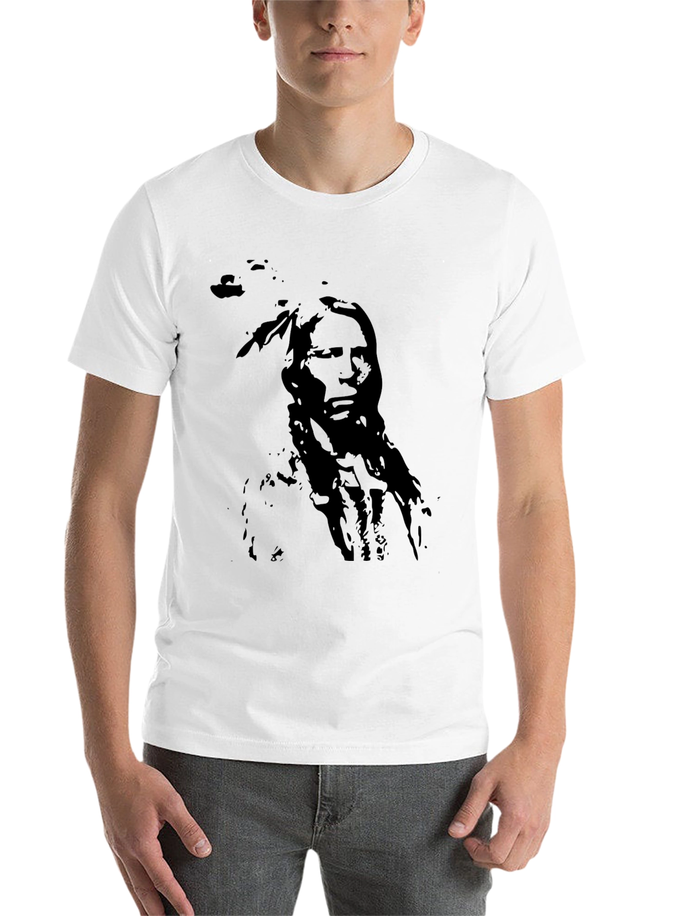 Black Native American Chief Graphic T-Shirt - Black view 14
