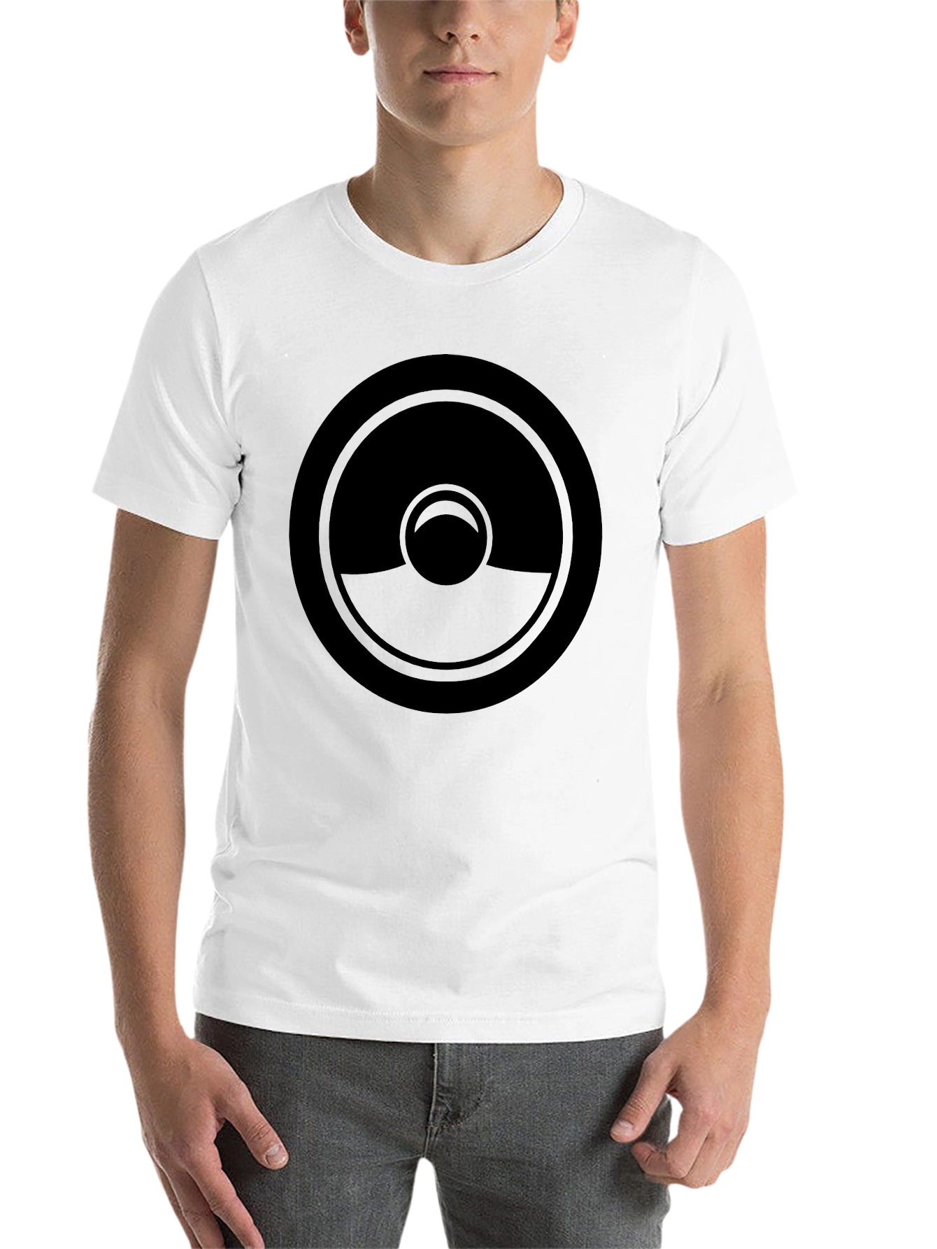 Black Stylish Black Graphic Tee - Circular Design view 14