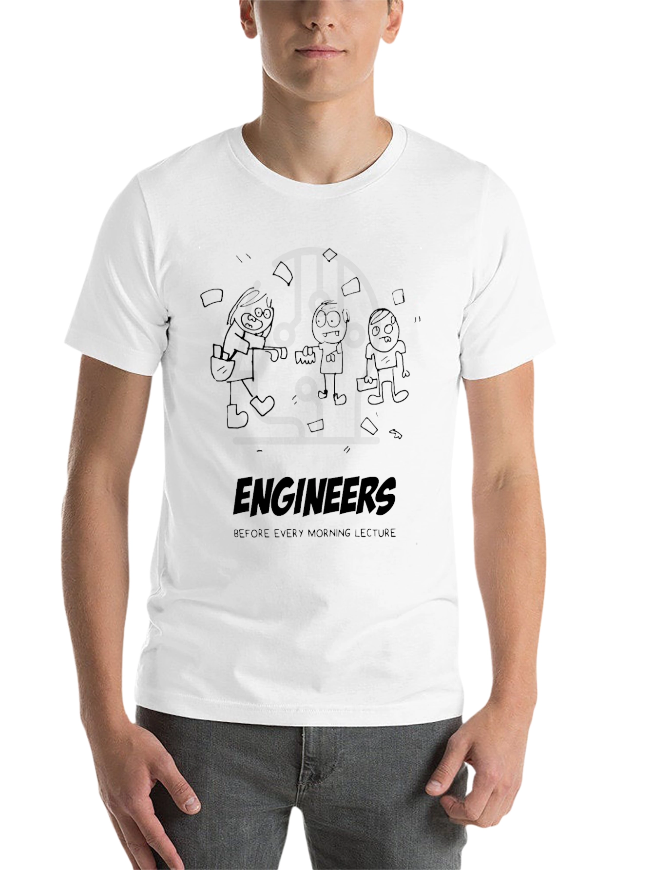 Black Engineers Before Lecture Graphic Tee - Black Cotton T-Shirt view 14