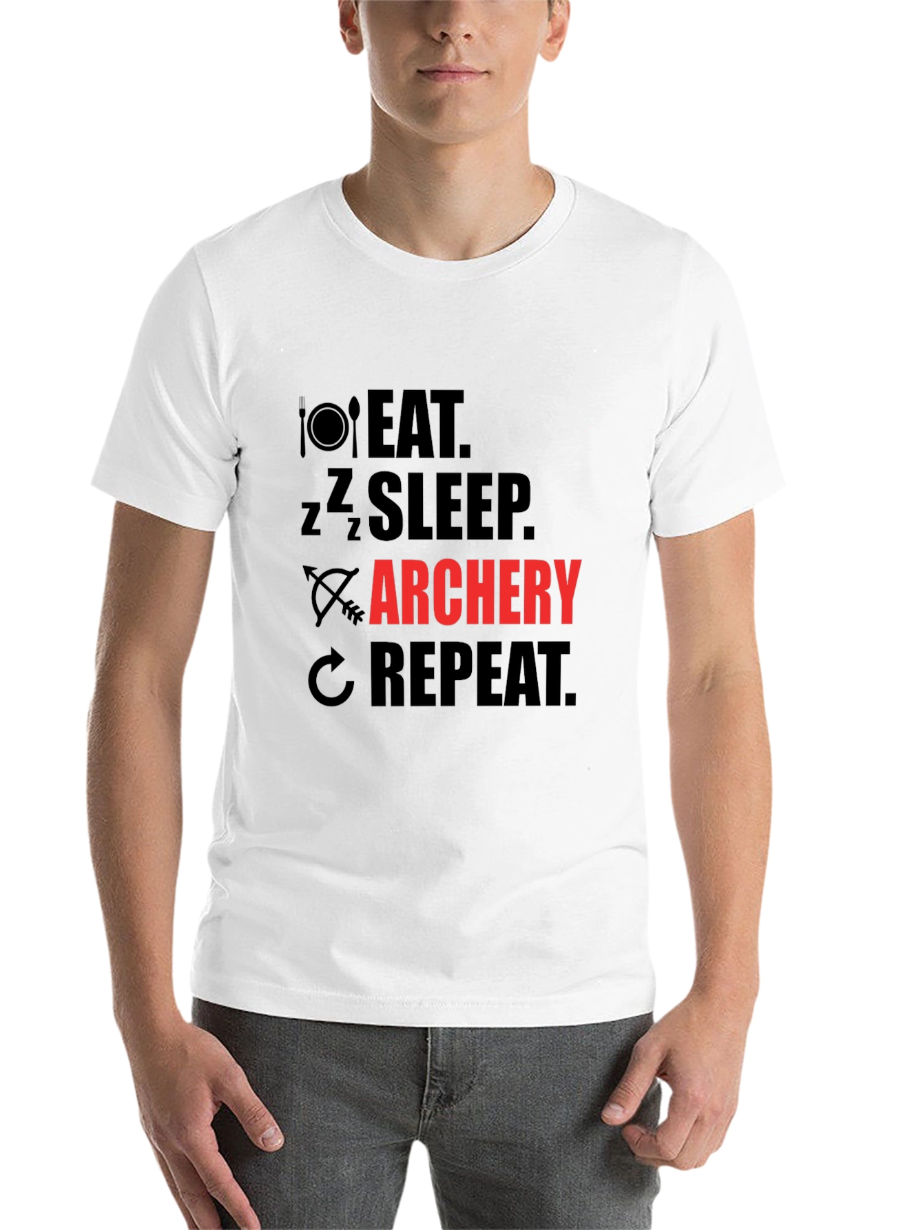 Black Eat Sleep Archery Repeat Graphic T-Shirt view 14