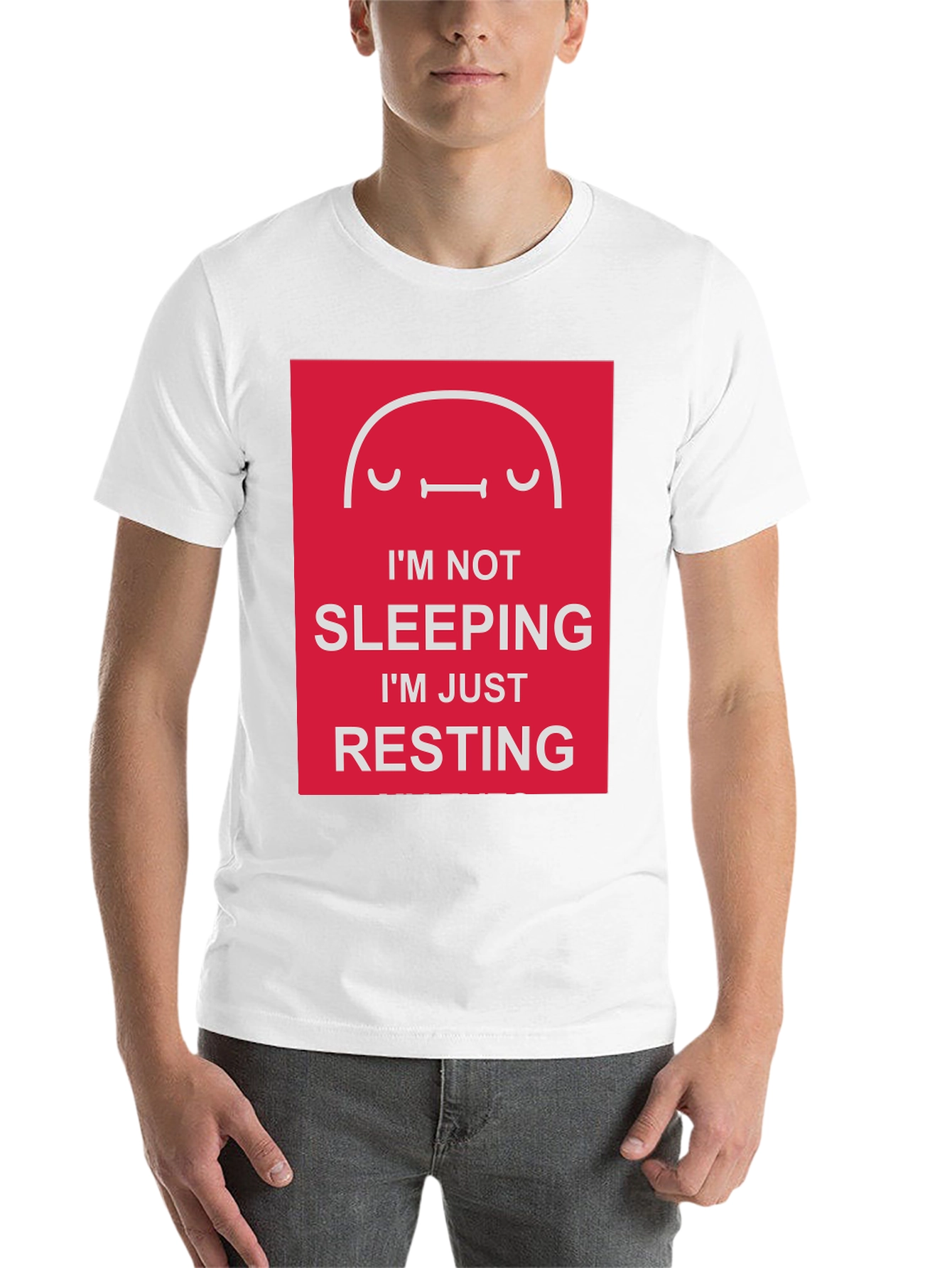 Black Funny Resting T-Shirt - I'm Not Sleeping view 14