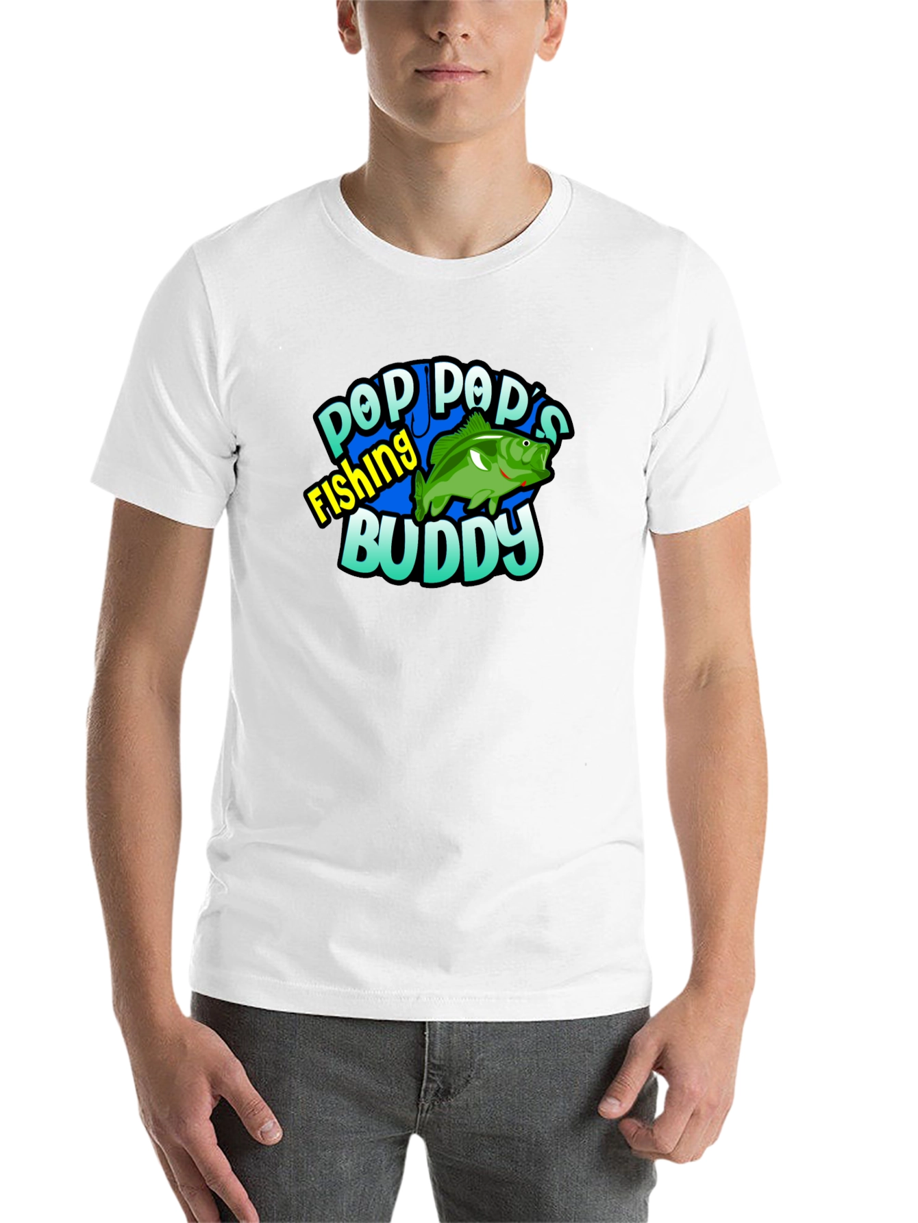 Black Pop Pop's Fishing Buddy Black T-Shirt view 14