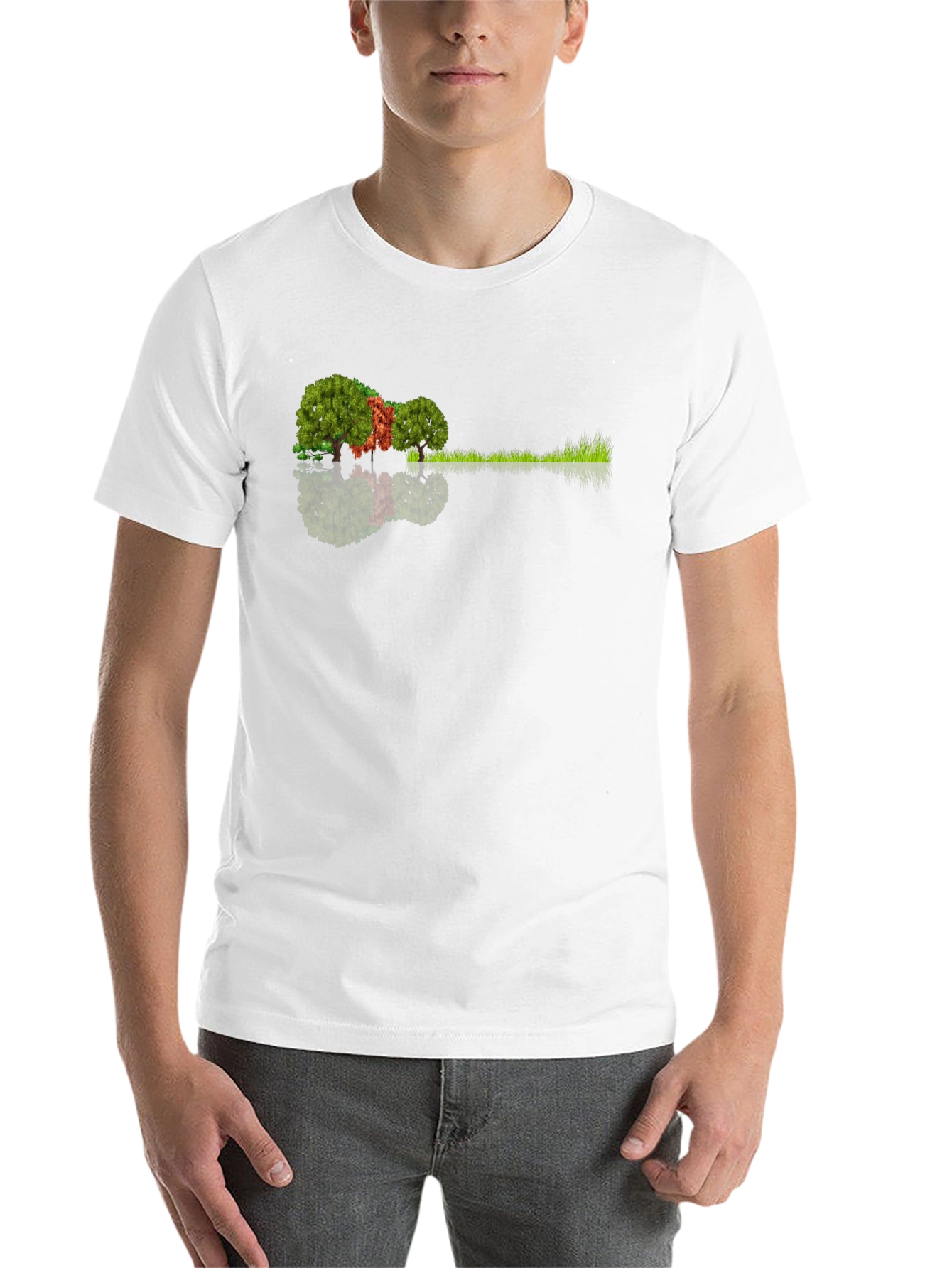 Black Nature Guitar Tee: Eco-Friendly Music Lover's Shirt view 14