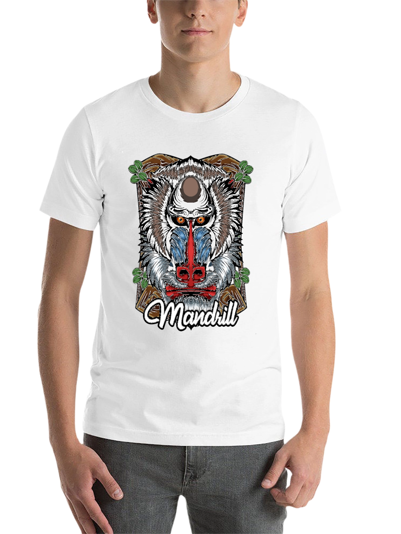 Black Mandrill Graphic Print Black T-Shirt view 14