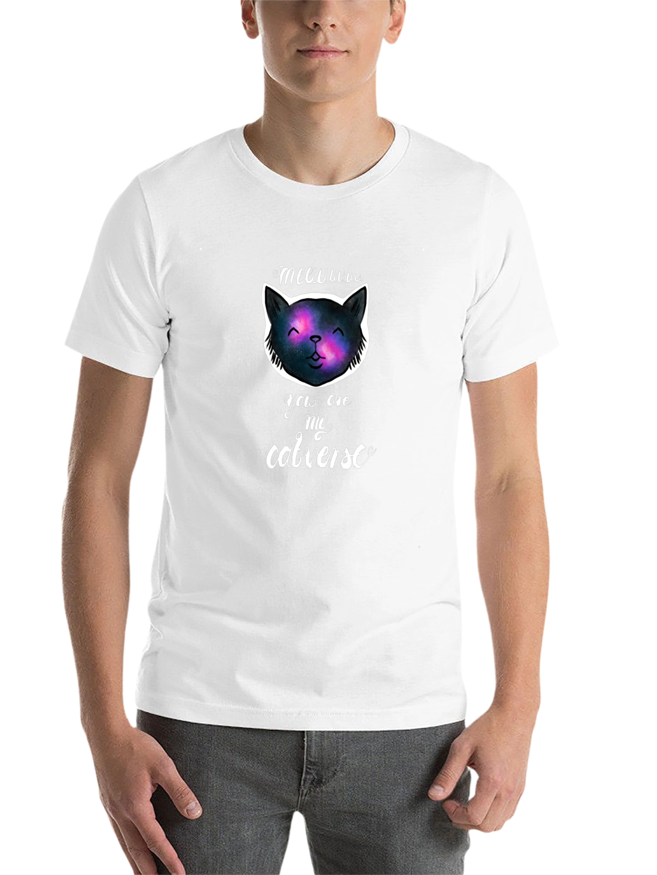 Black Meauuu Catverse T-Shirt - Galaxy Cat Graphic Tee view 14