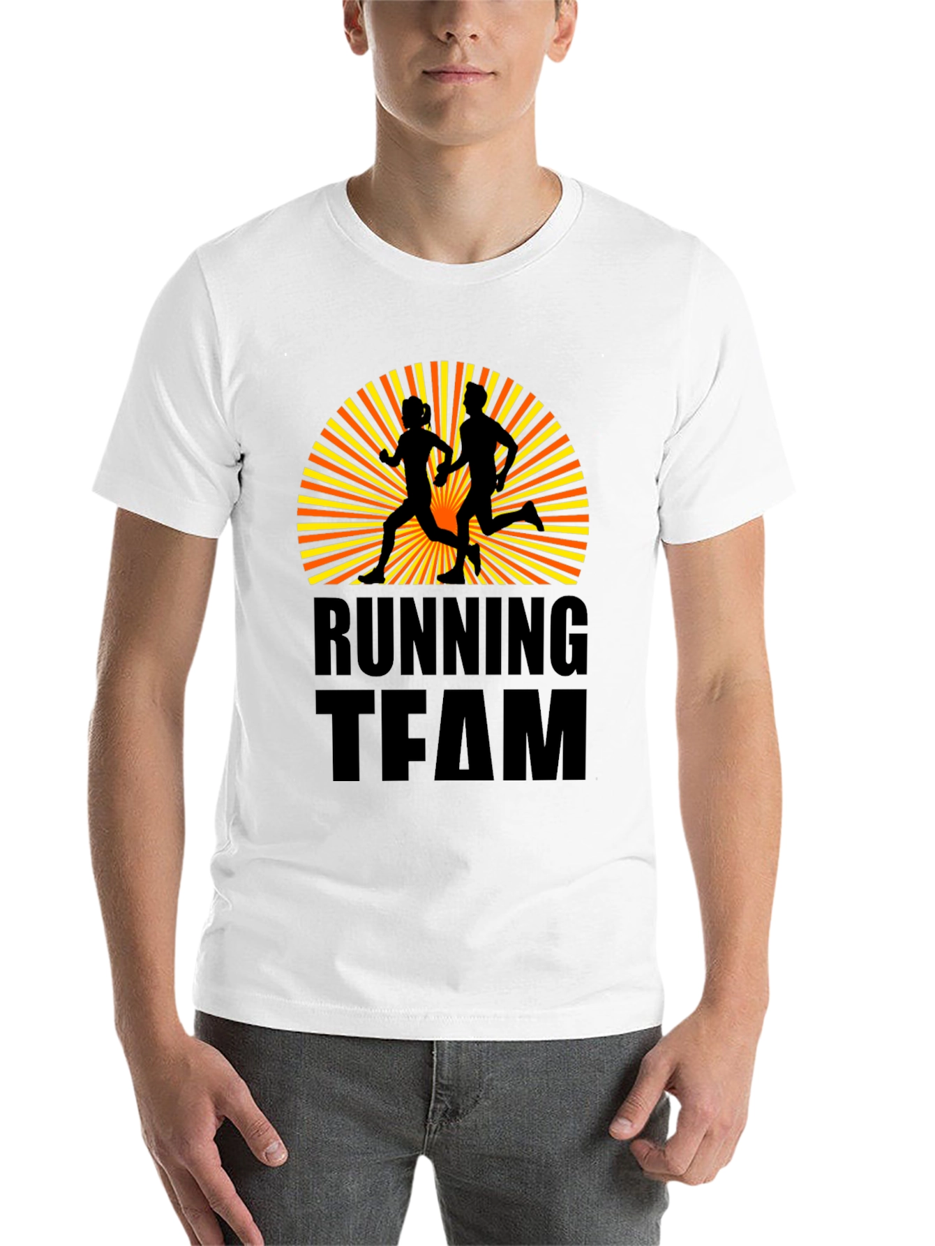 Black Running Team Graphic Tee - Athletic Sport T-Shirt view 14