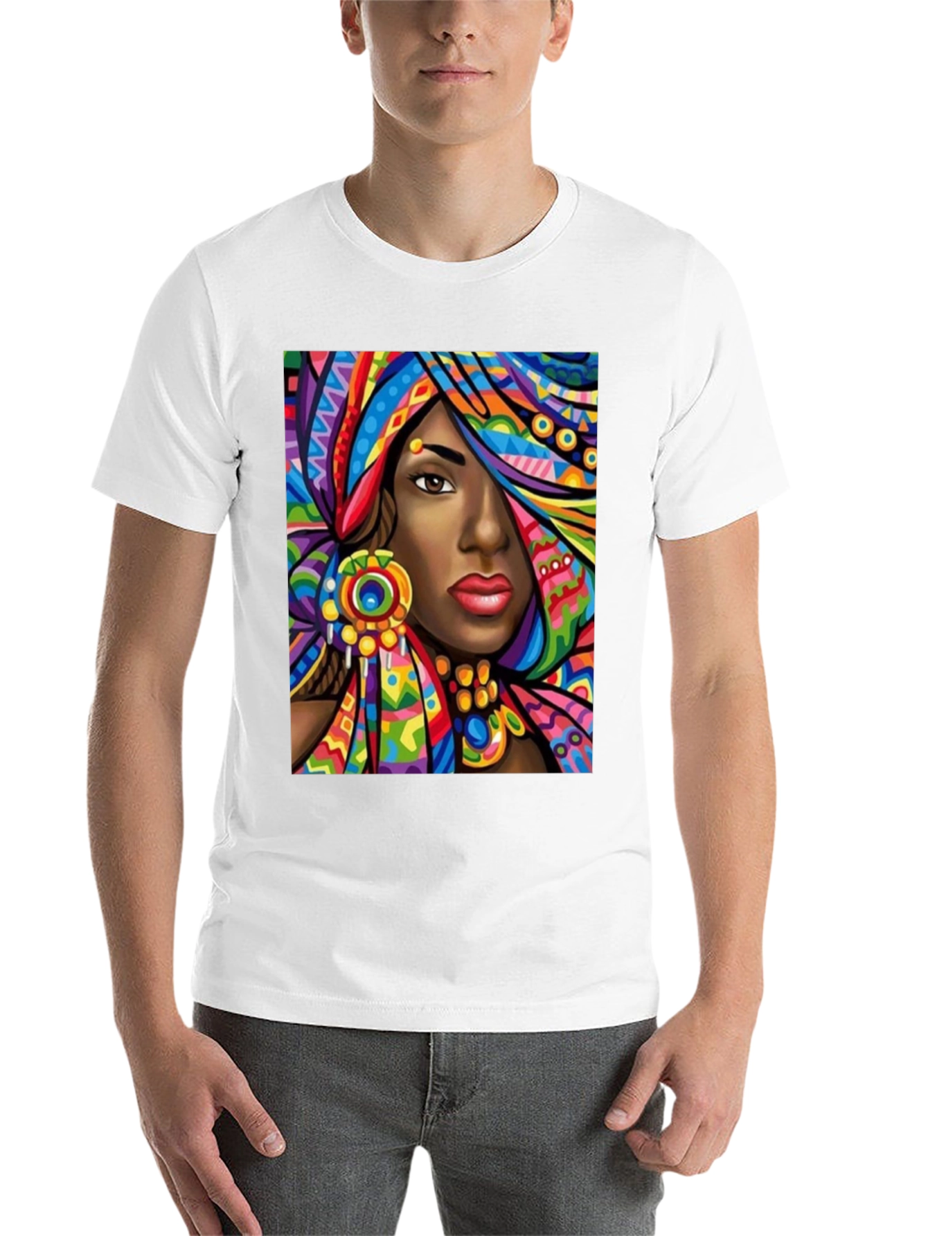 Black Colorful African Queen Graphic T-Shirt view 14