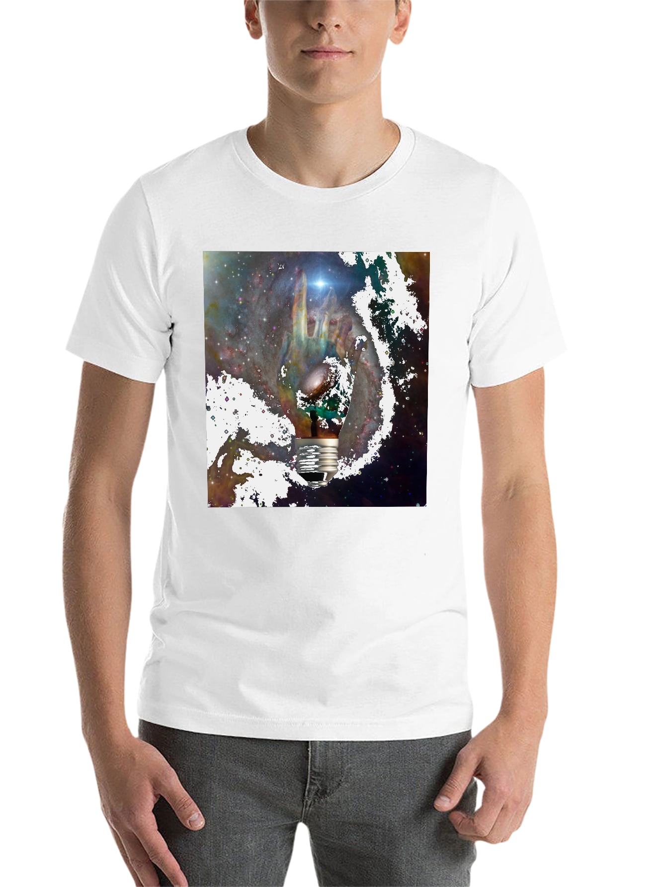 Black Cosmic Light Bulb Graphic Tee - Black view 14