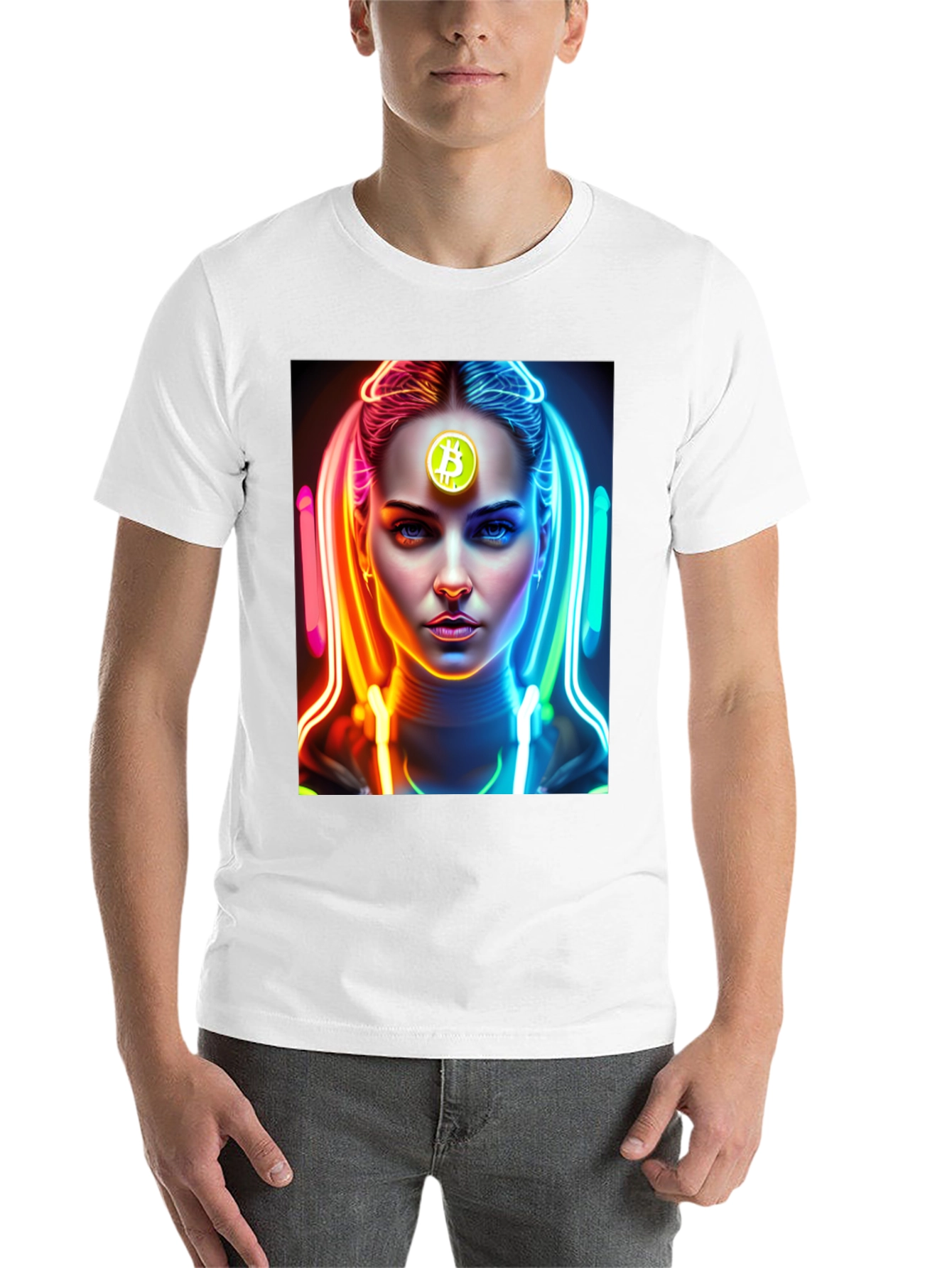 Black Bitcoin Woman Black Tee - Crypto Fashion view 14