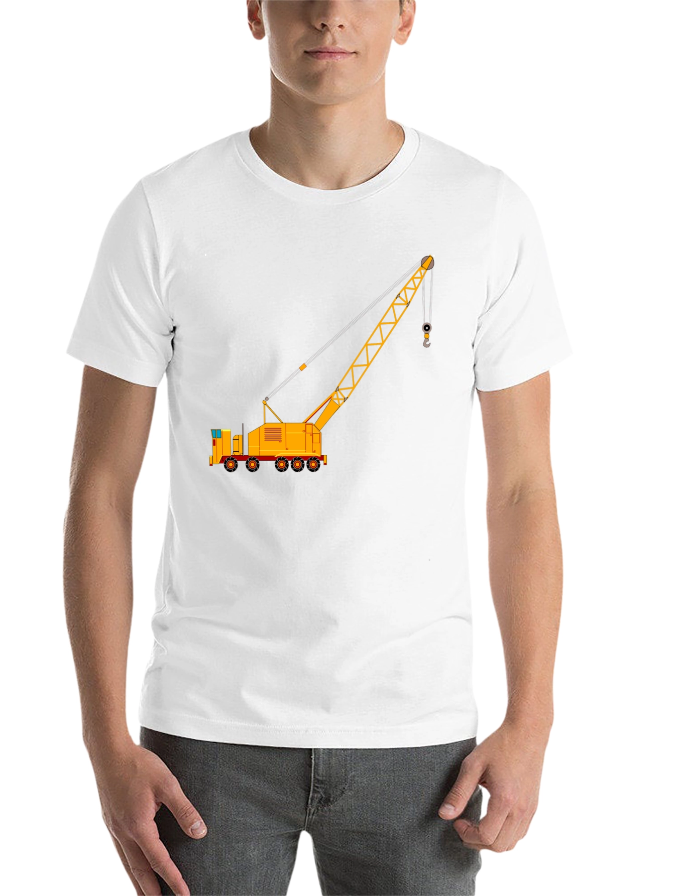 Black Construction Crane Graphic T-Shirt view 14