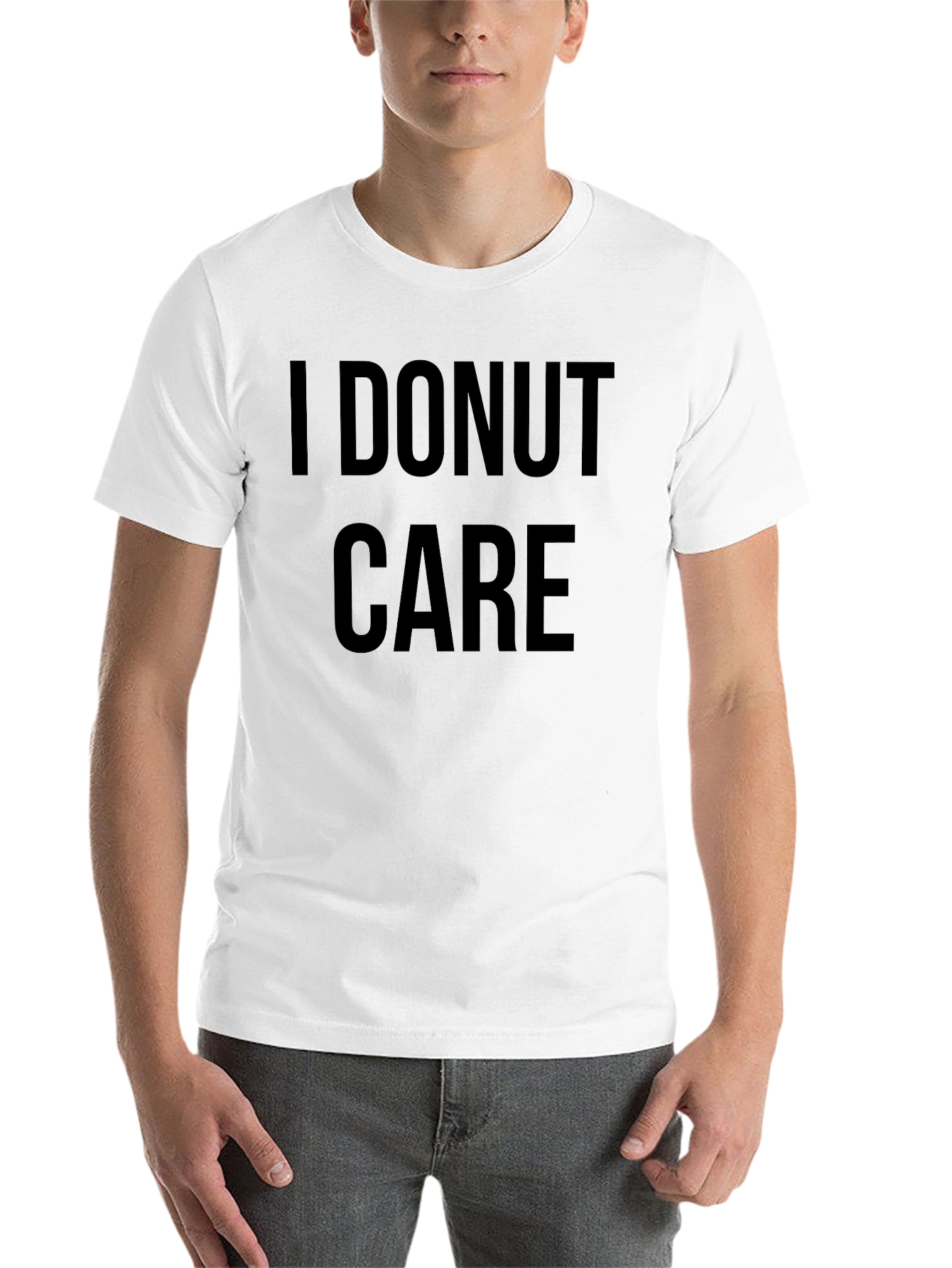 Black I Donut Care Black T-Shirt - Funny Casual Tee view 14