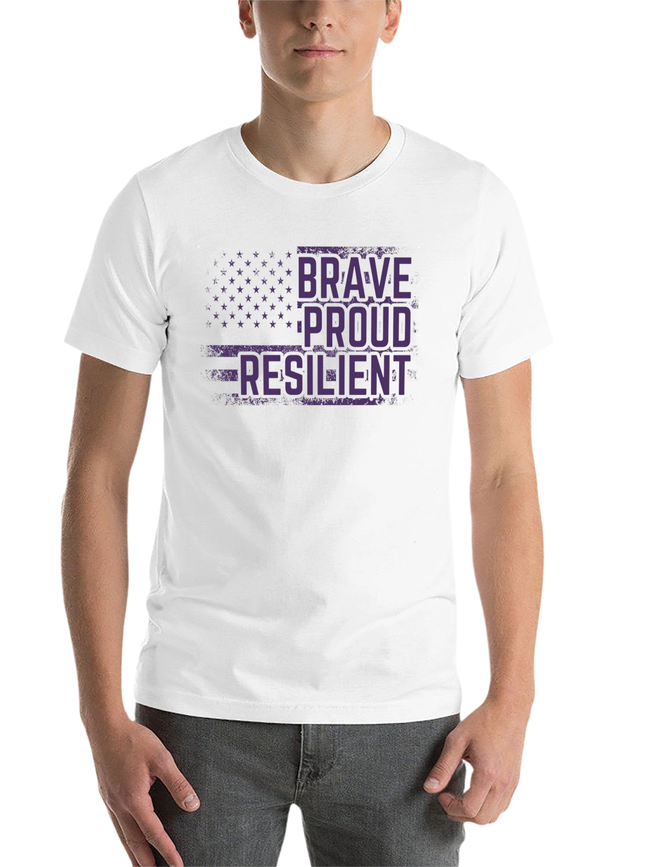 Black Brave, Proud, Resilient Graphic T-Shirt view 14