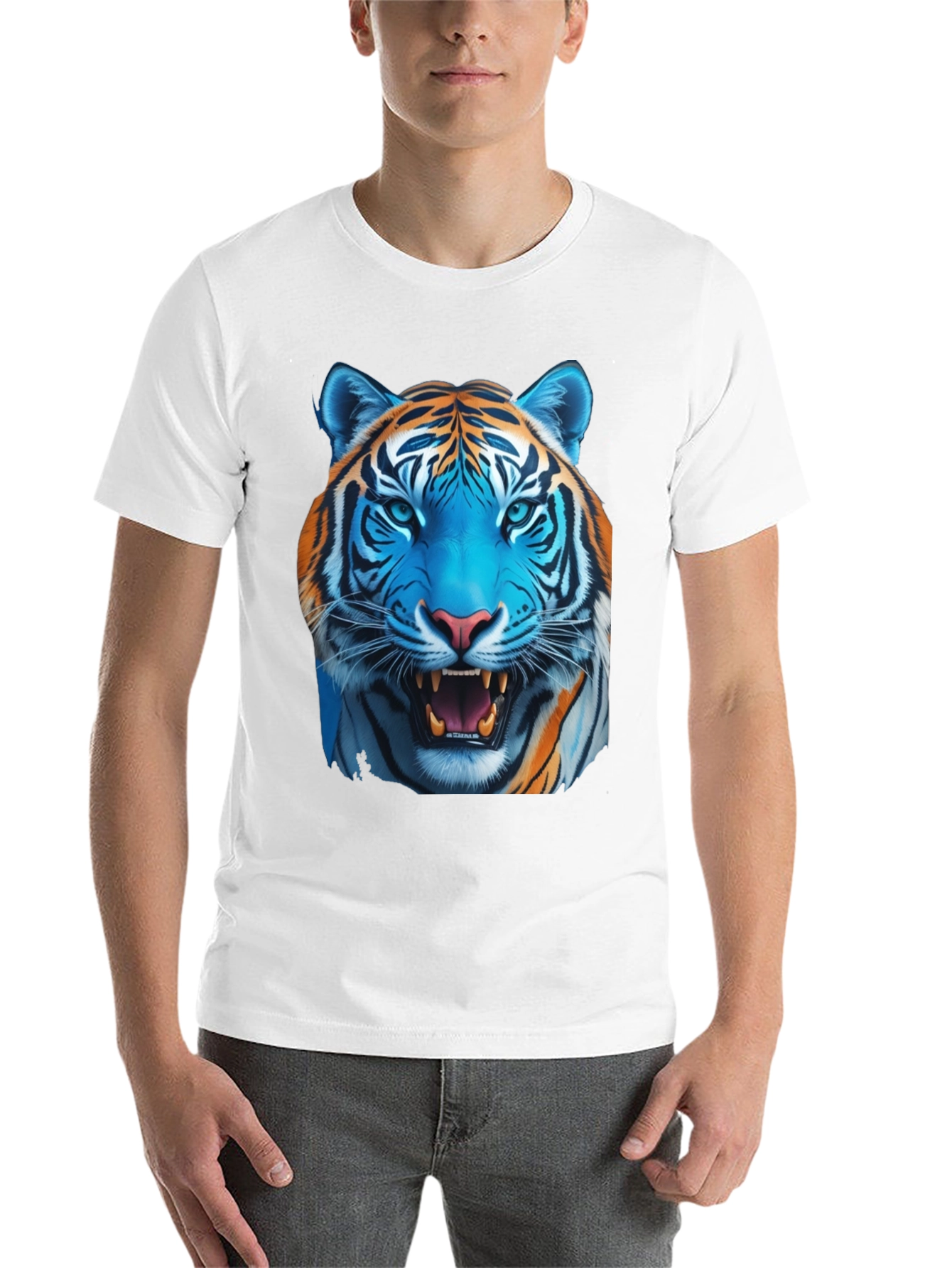 Black Bold Tiger Graphic Tee - Men's Black T-Shirt view 14