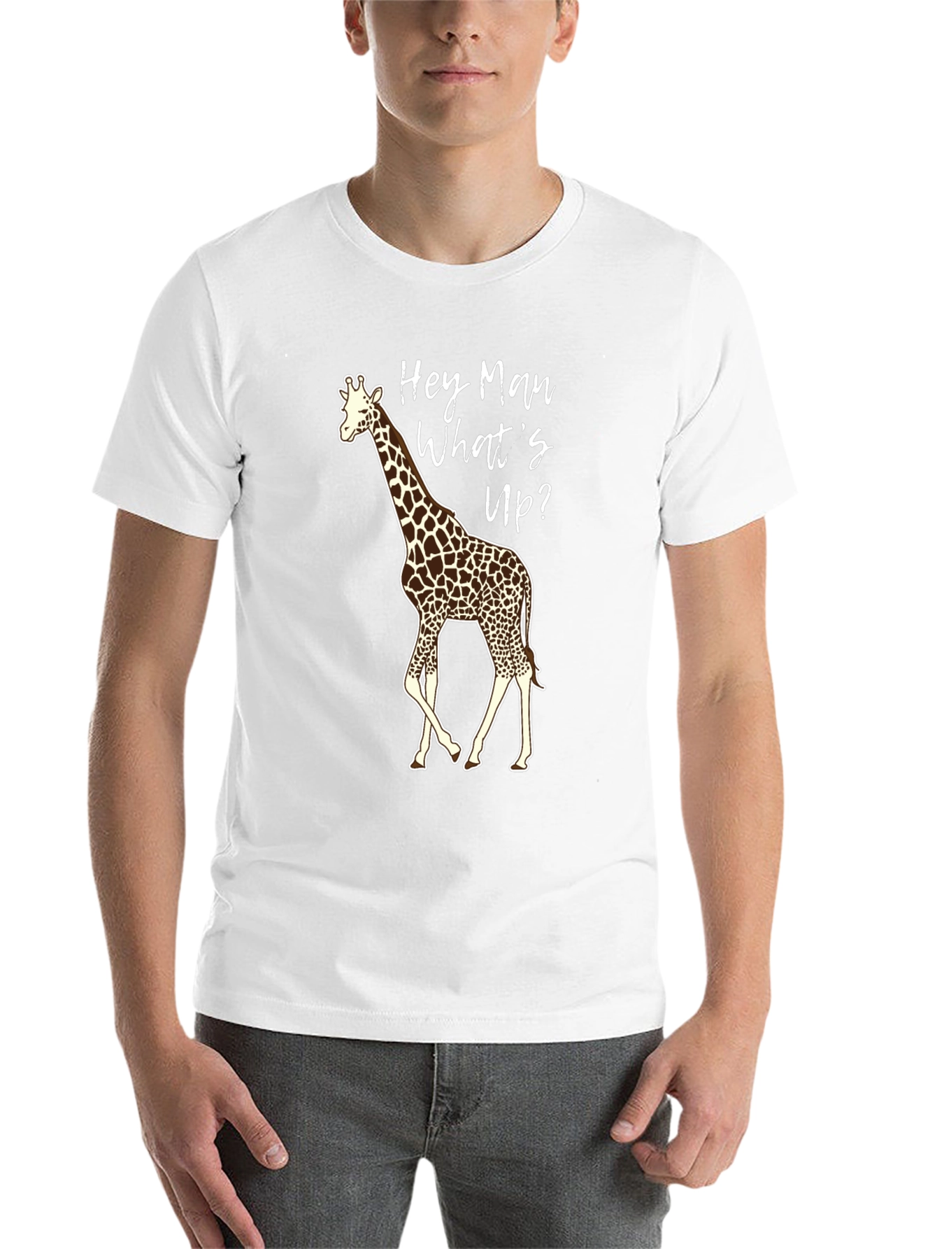 Black Hey Man Giraffe Graphic Tee view 14