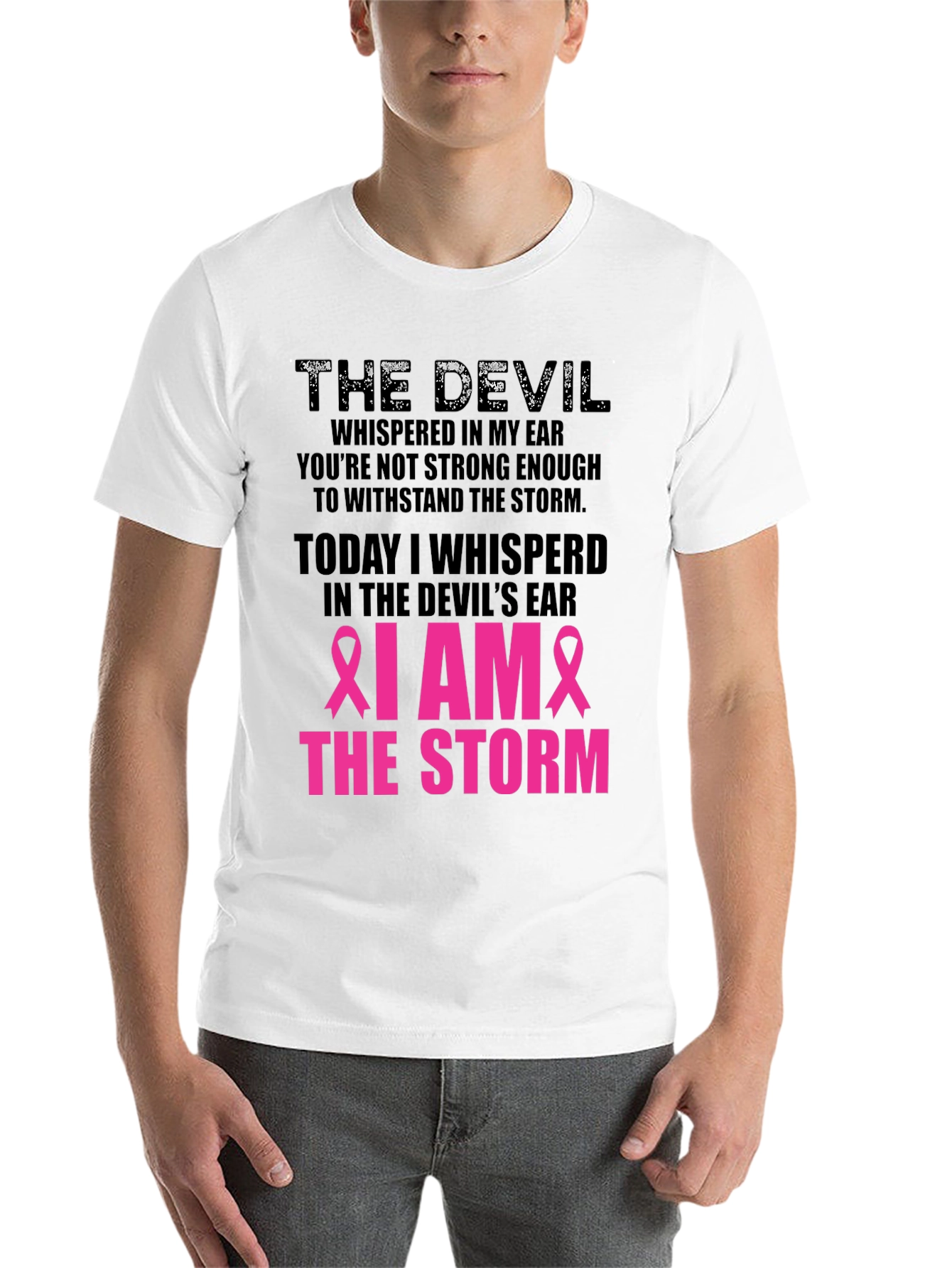 Black I Am the Storm Graphic Tee - Cancer Awareness view 14