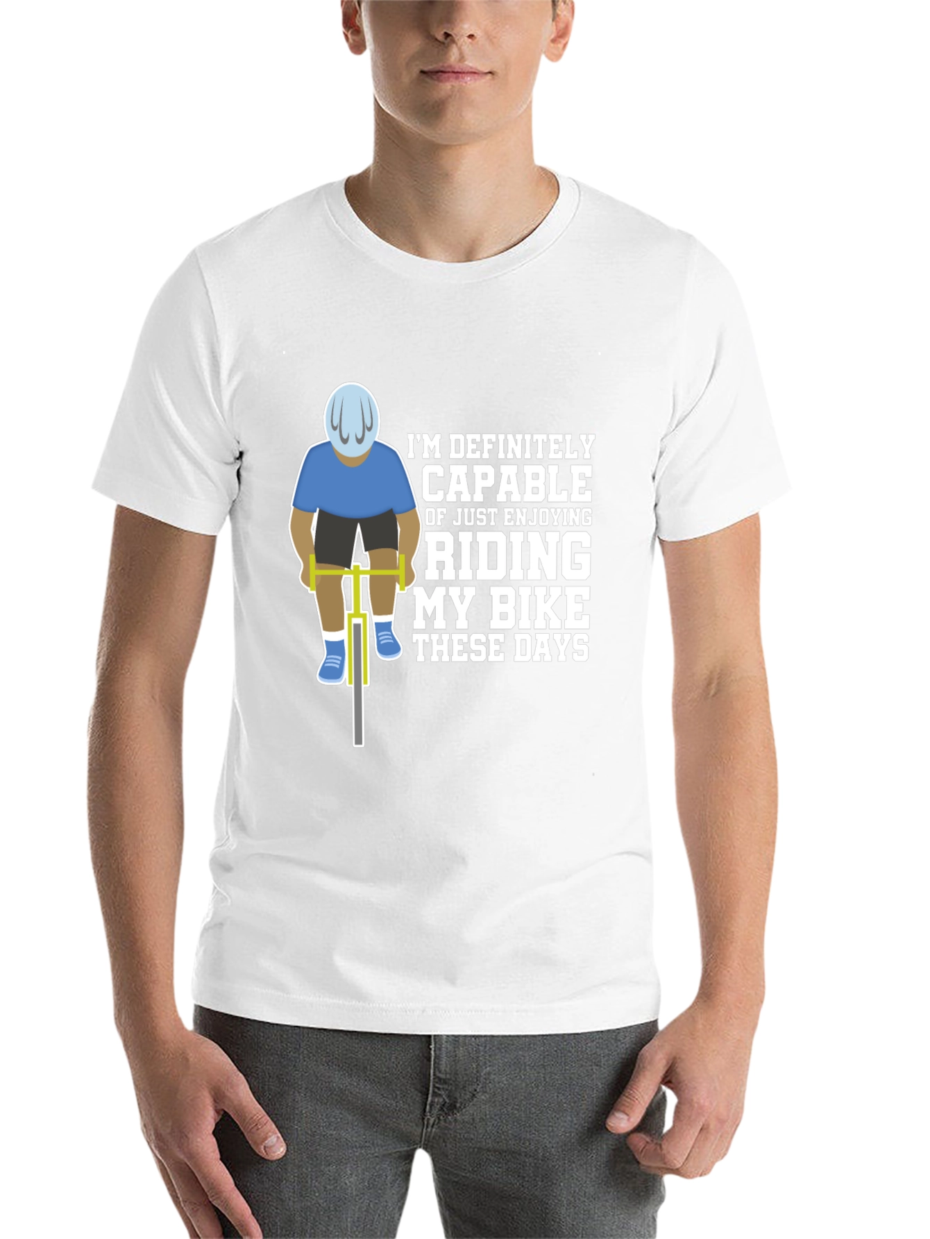 Black Funny Cycling T-Shirt - Riding My Bike These Days view 14