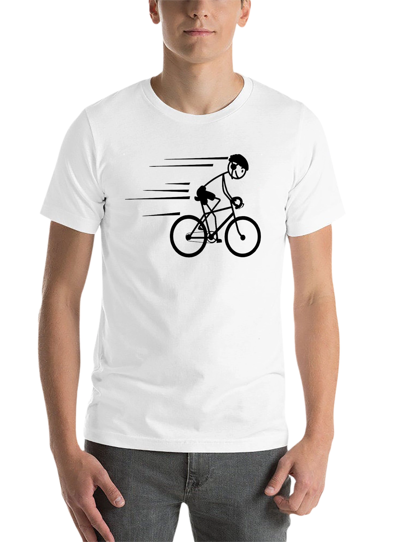 Black Cyclist Graphic Tee - Black Cotton T-Shirt view 14