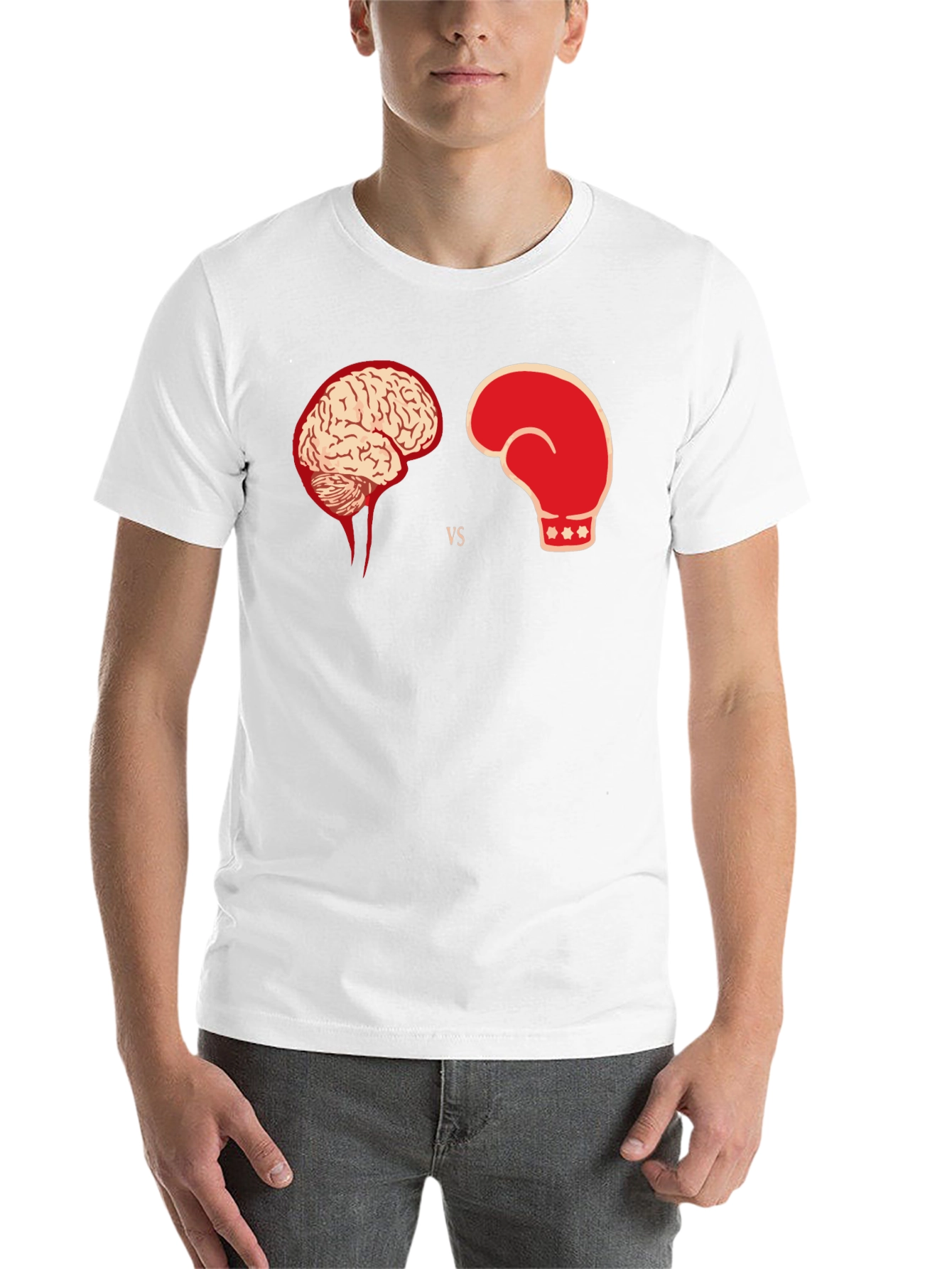 Black Brain vs Brawn Black Graphic Tee view 14