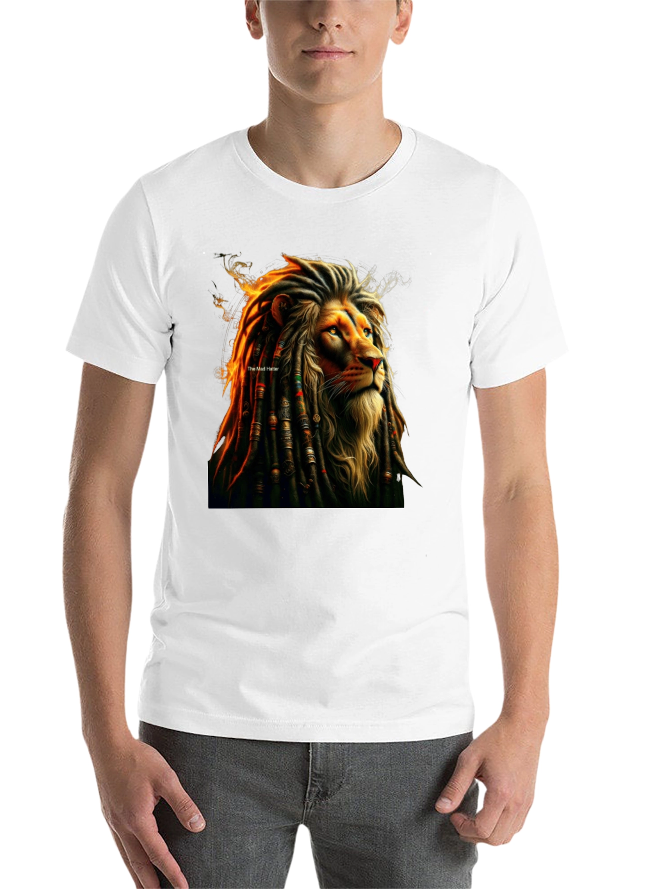 Black Lion Dreadlocks Graphic Tee - Reggae Inspired T-Shirt view 14