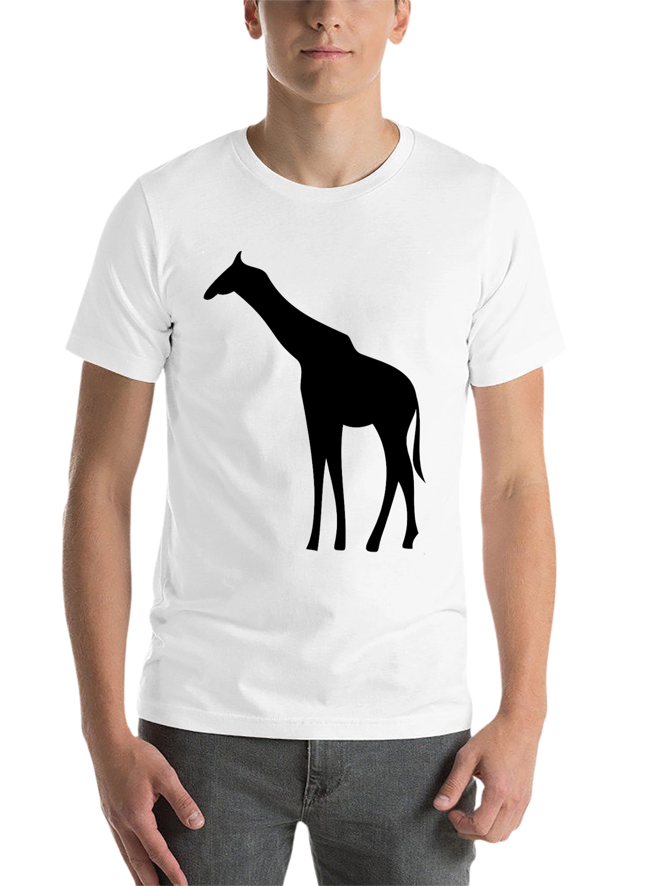 Black Giraffe Silhouette T-Shirt - Black Graphic Tee view 14