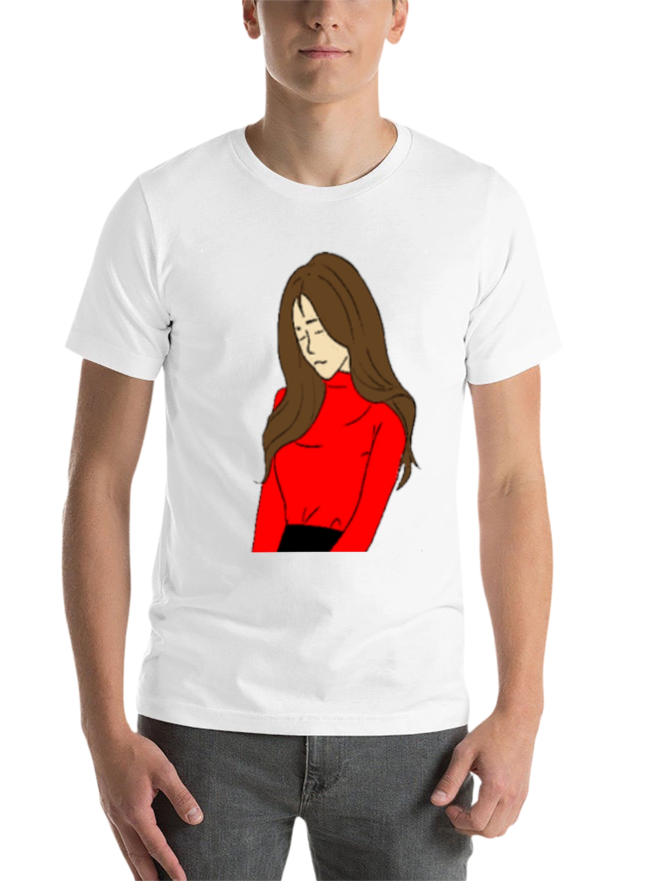 Black Artistic Girl Graphic T-Shirt view 14