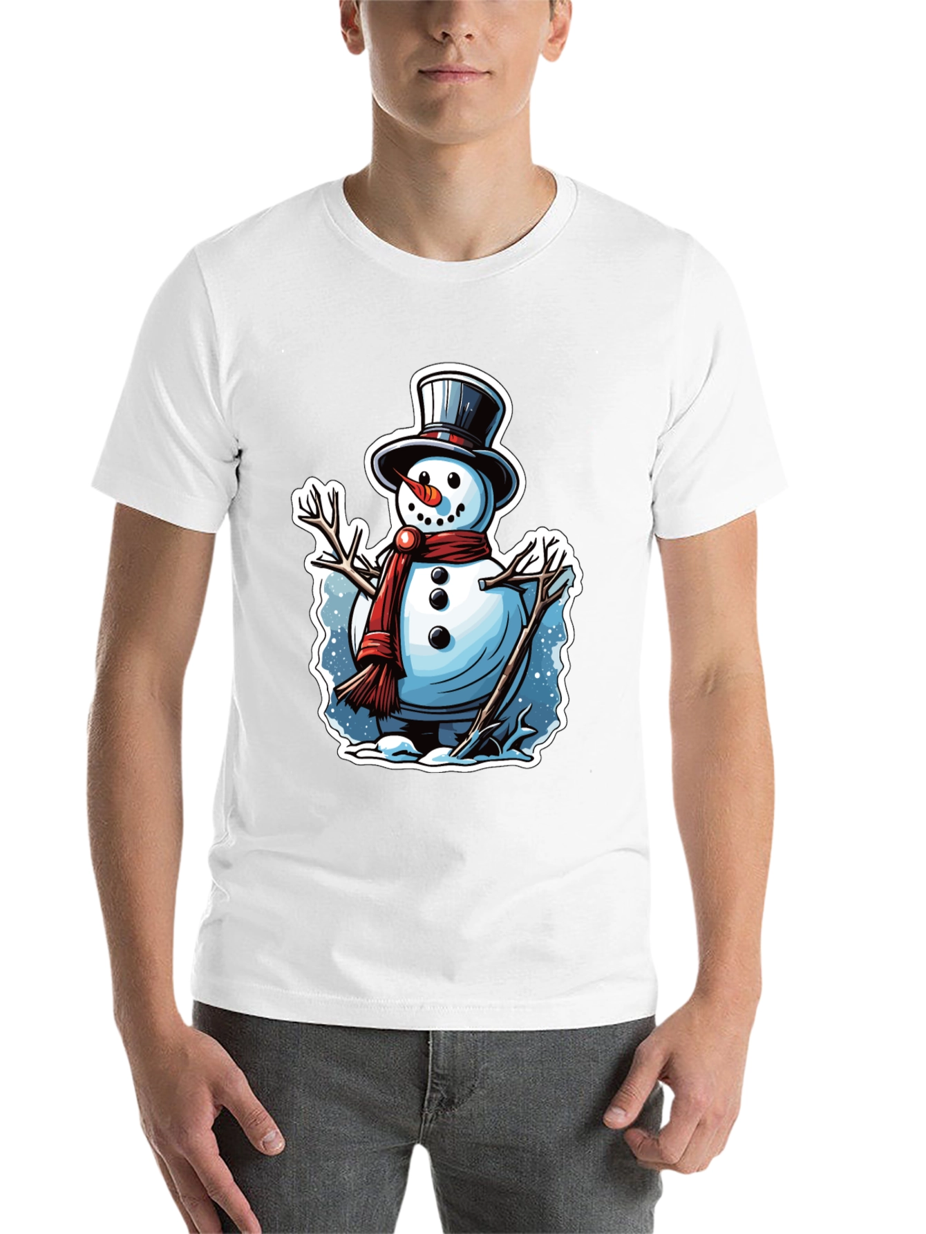 Black Festive Snowman Graphic Tee view 14