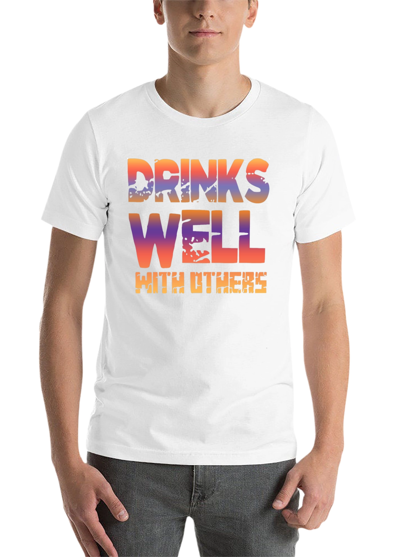 Black Drinks Well With Others T-Shirt - Novelty Graphic Tee view 14