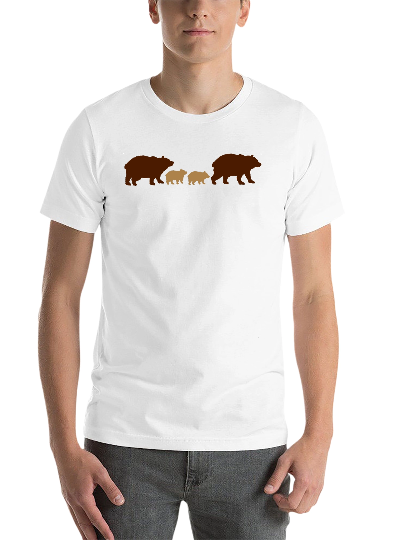 Black Bear Family Graphic Tee - Black Casual Shirt view 14