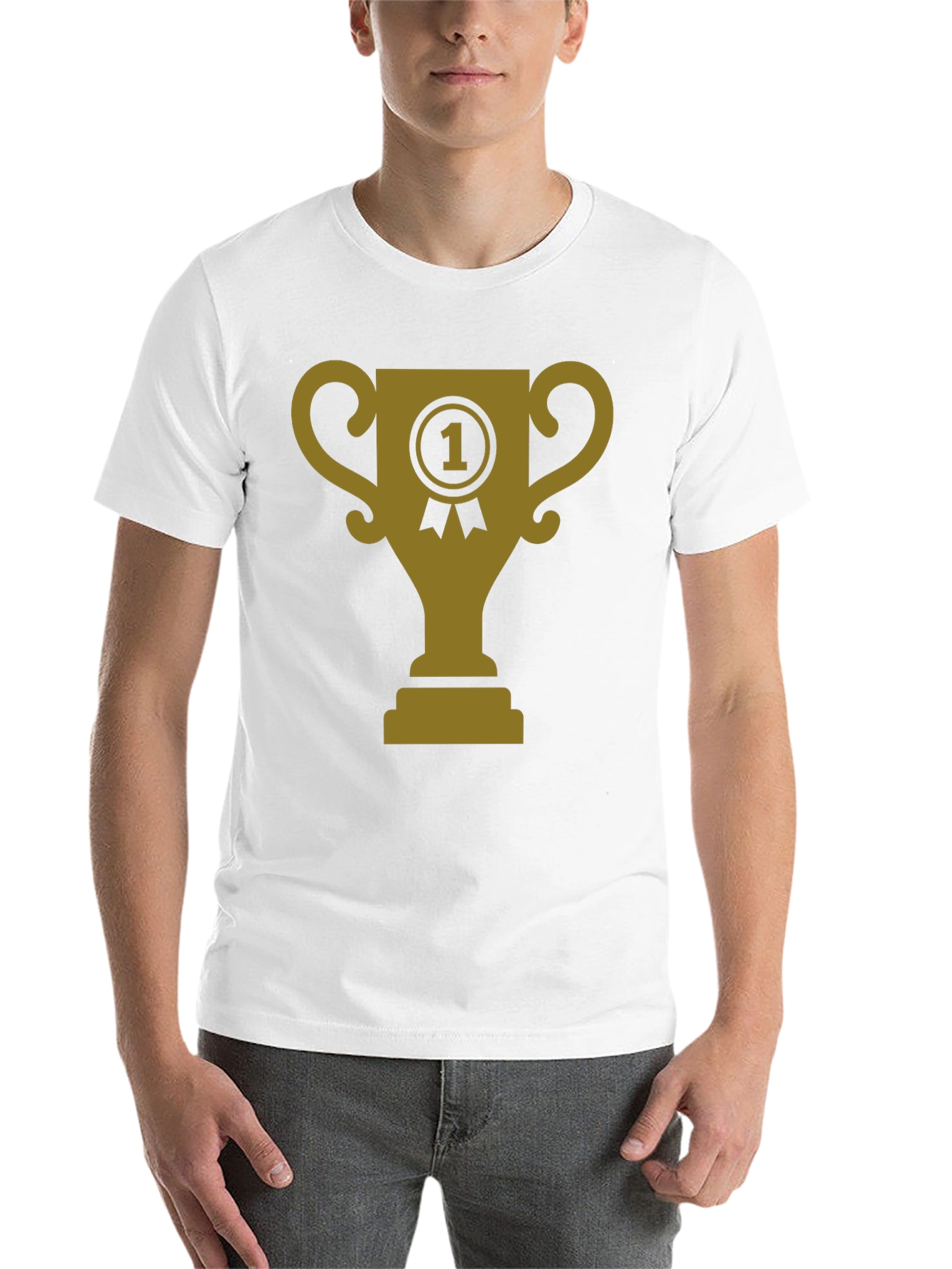 Winner's Trophy Graphic Tee - Black Cotton T-Shirt - 14