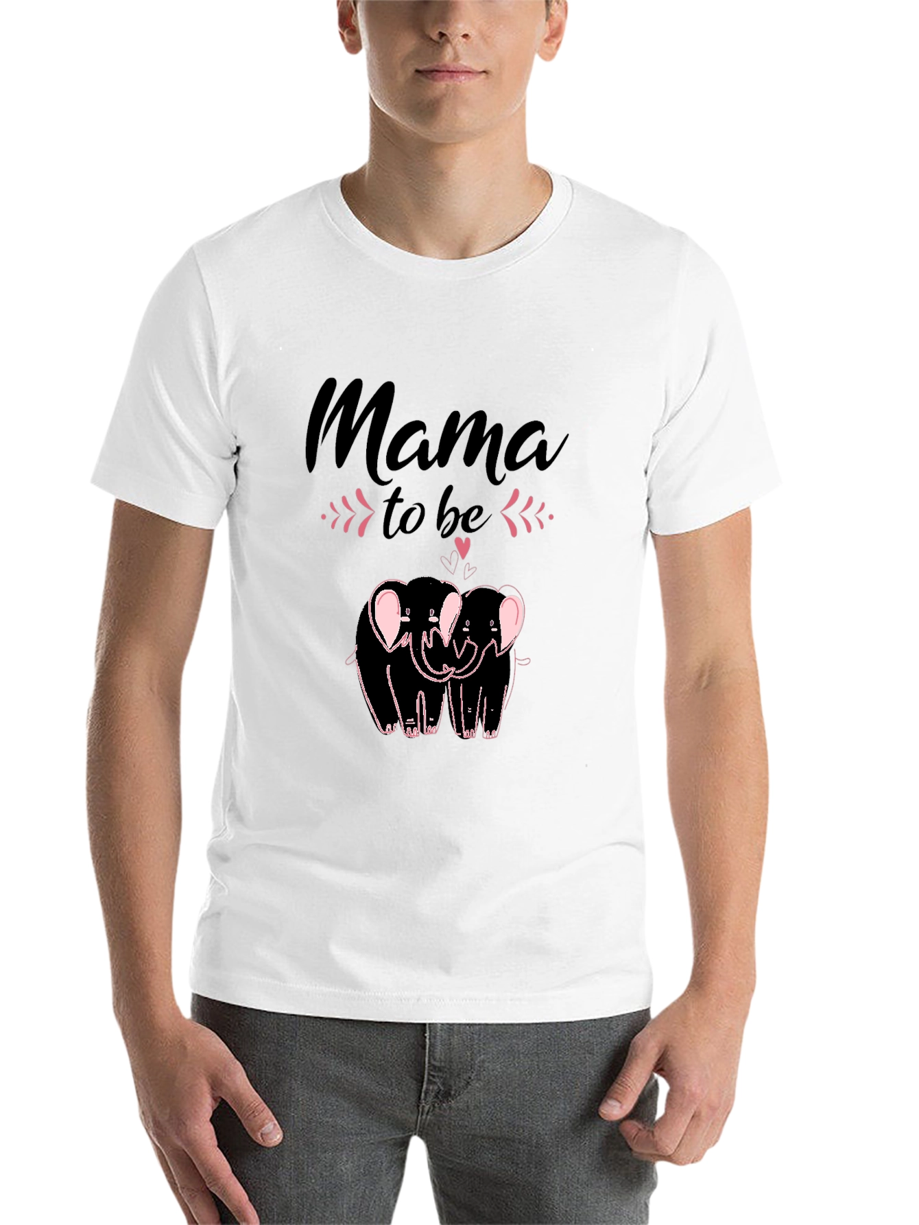 Mama To Be Elephant Graphic Tee - Black - 14
