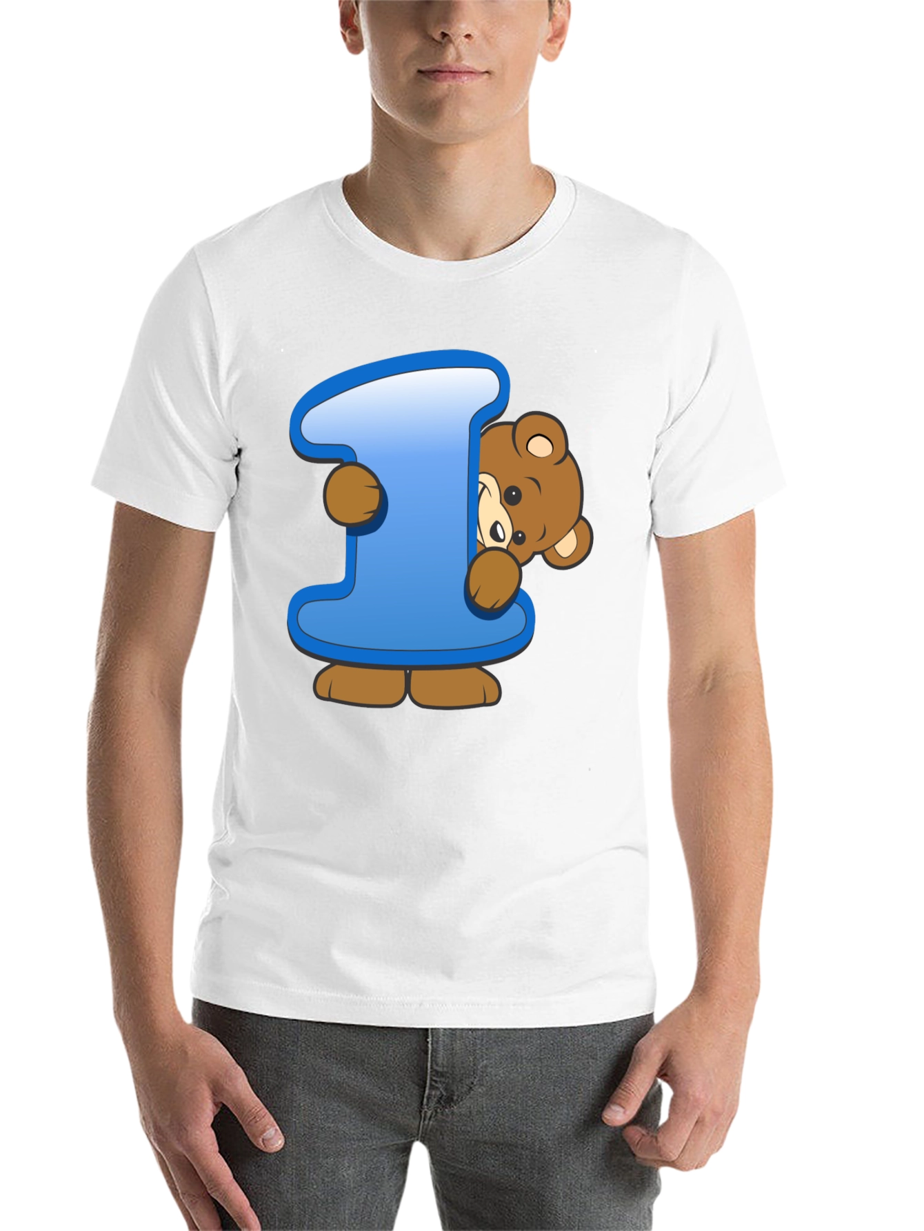 Cute Teddy Bear Initial 'I' Black T-Shirt - 14