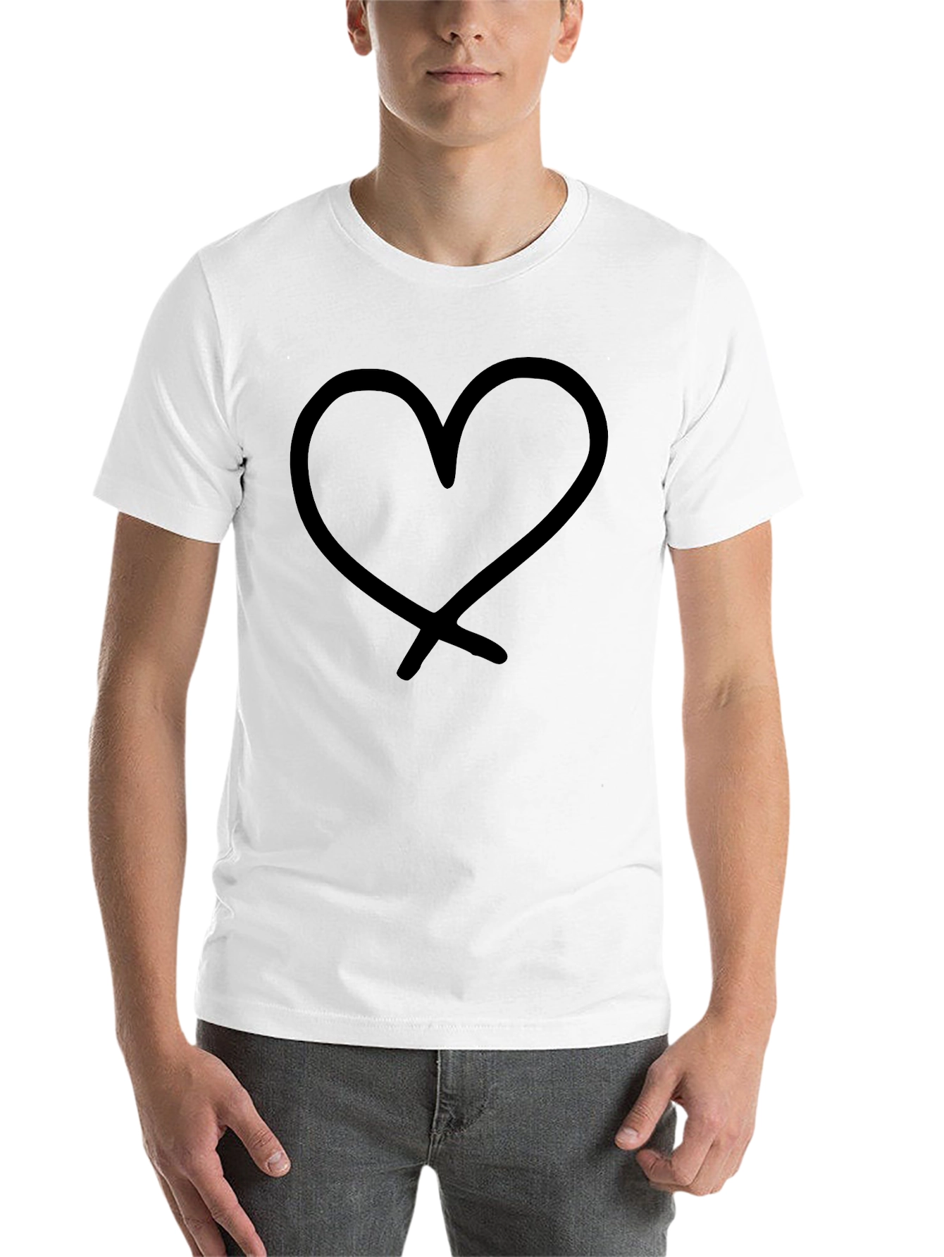 Black Heart Graphic Black T-Shirt - Stylish Casual Wear view 14