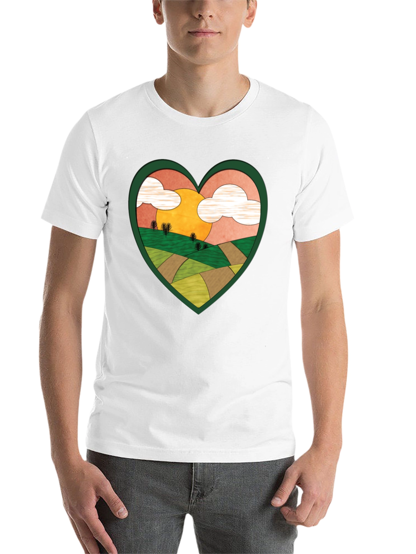 Black Heart Landscape Graphic Tee - Nature Lover Shirt view 14