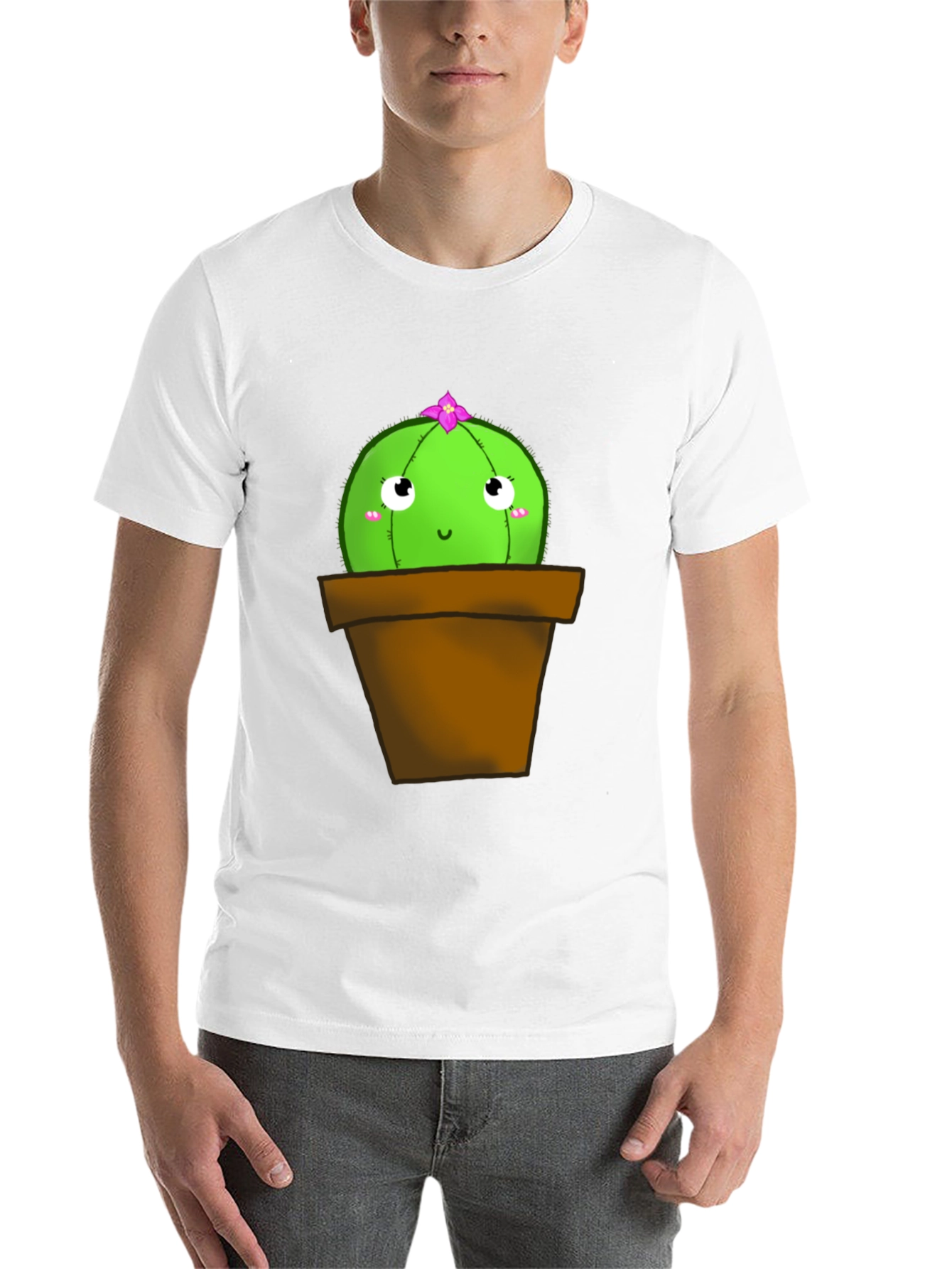 Black Cute Cactus T-Shirt - Potted Plant Graphic Tee view 14