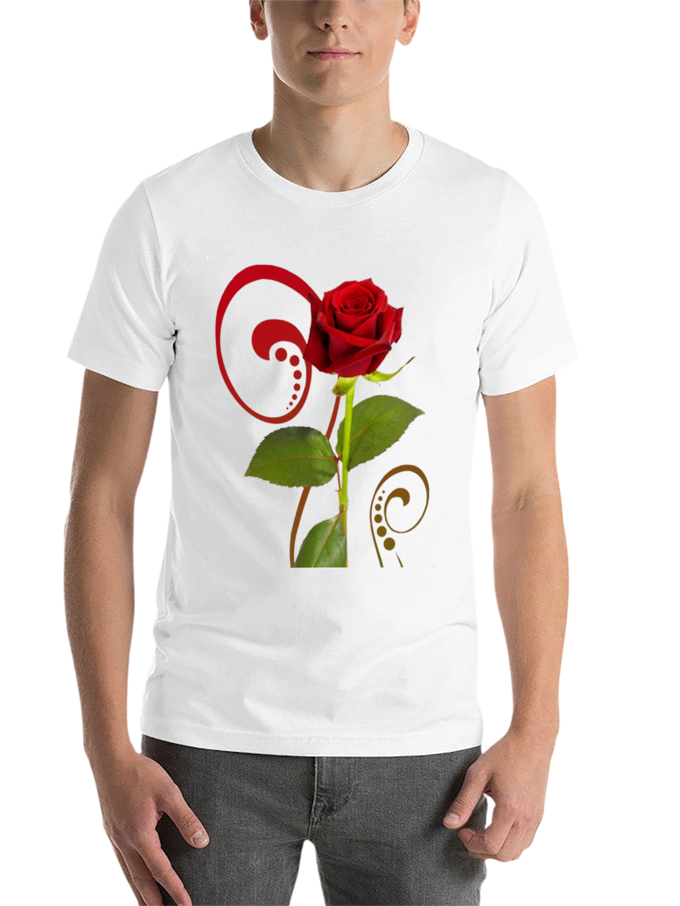 Black Rose Graphic Black T-Shirt - Floral Design view 14