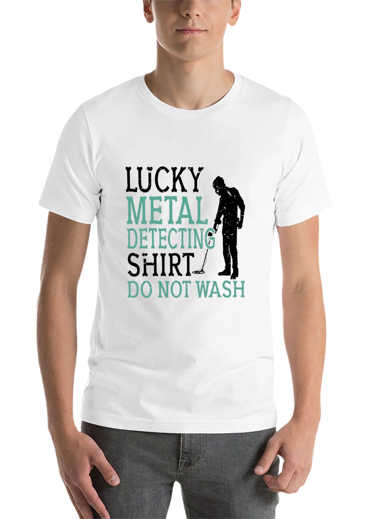 Black Lucky Metal Detecting Shirt - Funny Hobby Tee view 14