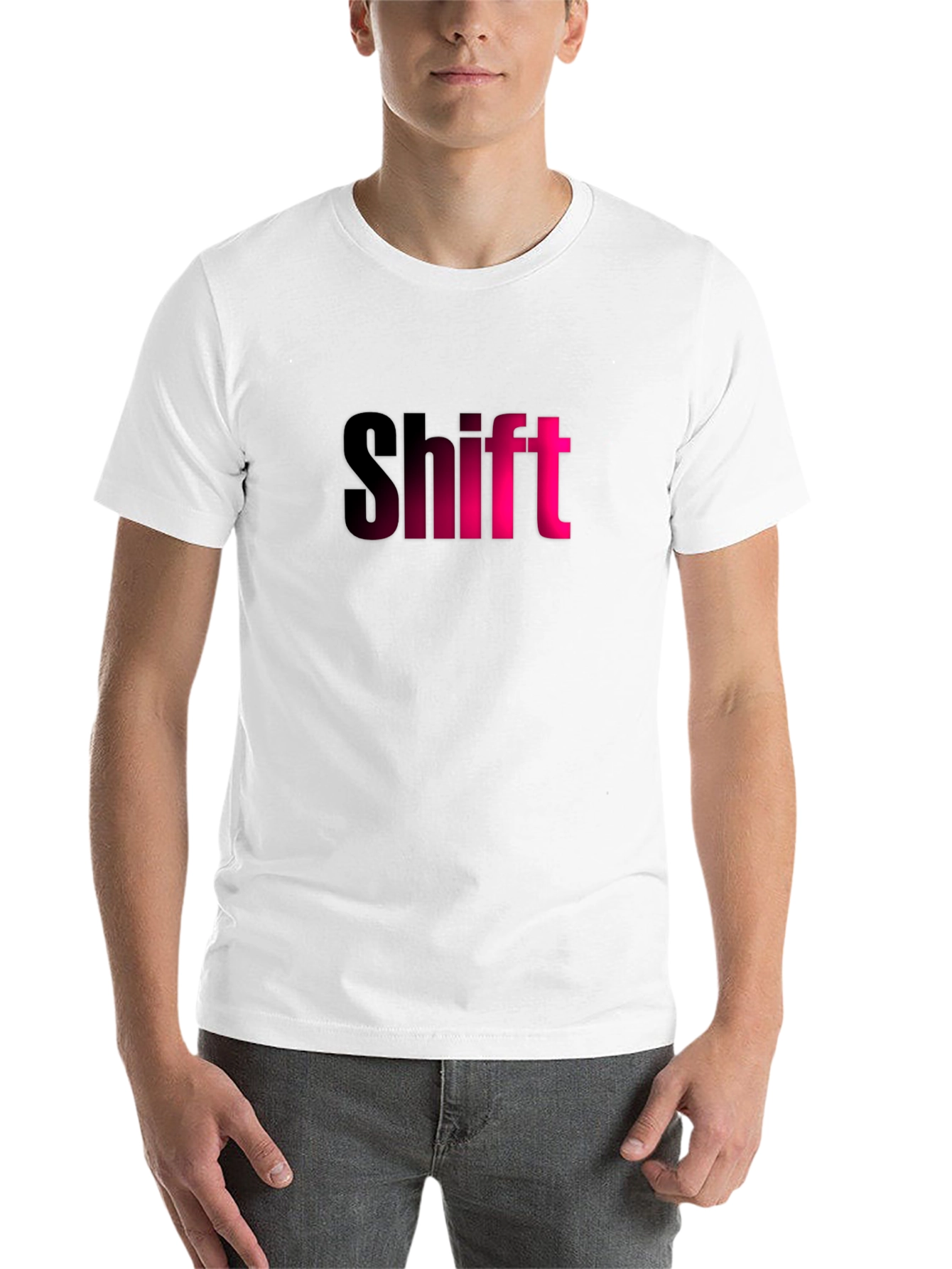 Black Shift Graphic T-Shirt - Black Tee with Pink Lettering view 14