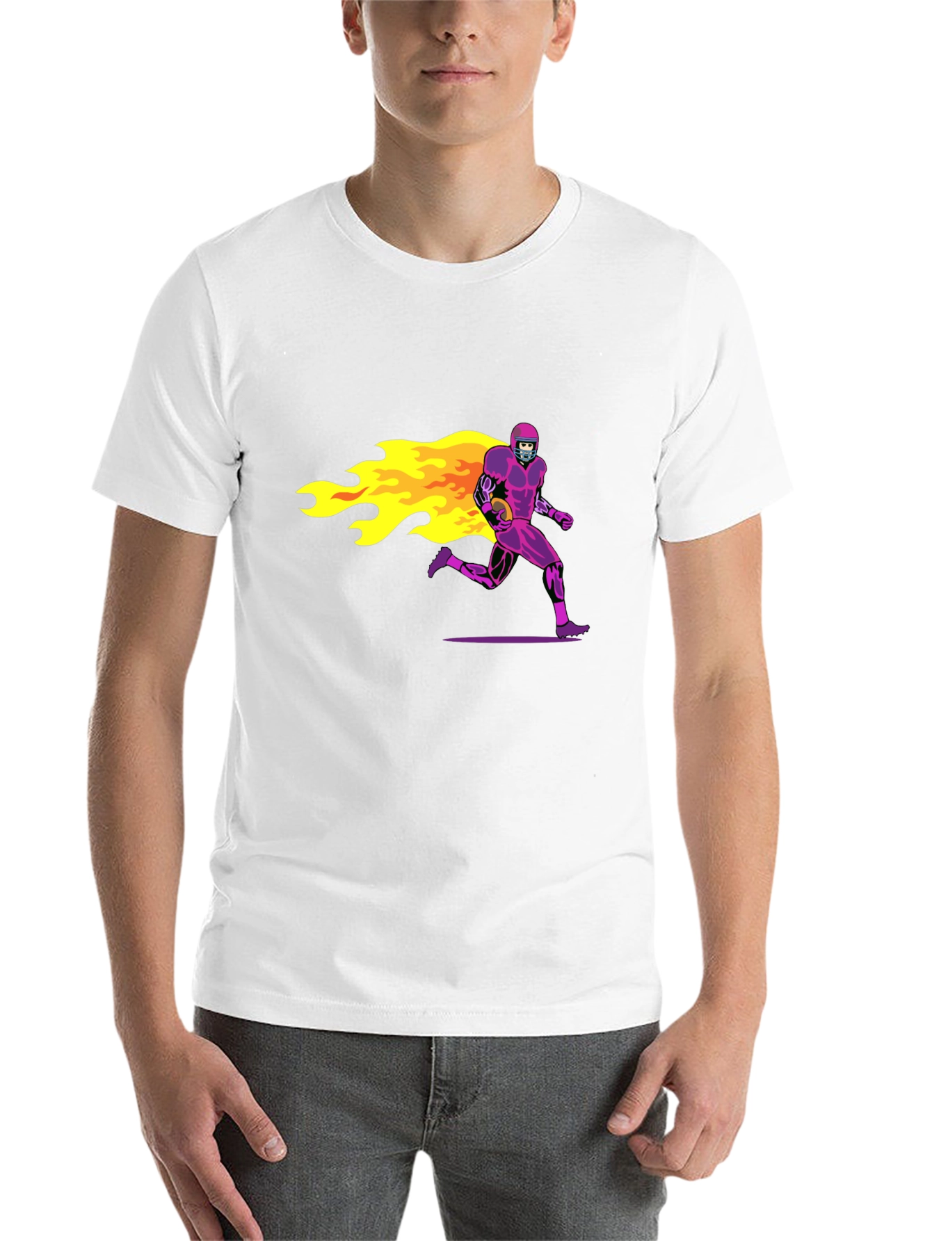 Black Flaming Football Skeleton Black T-Shirt view 14