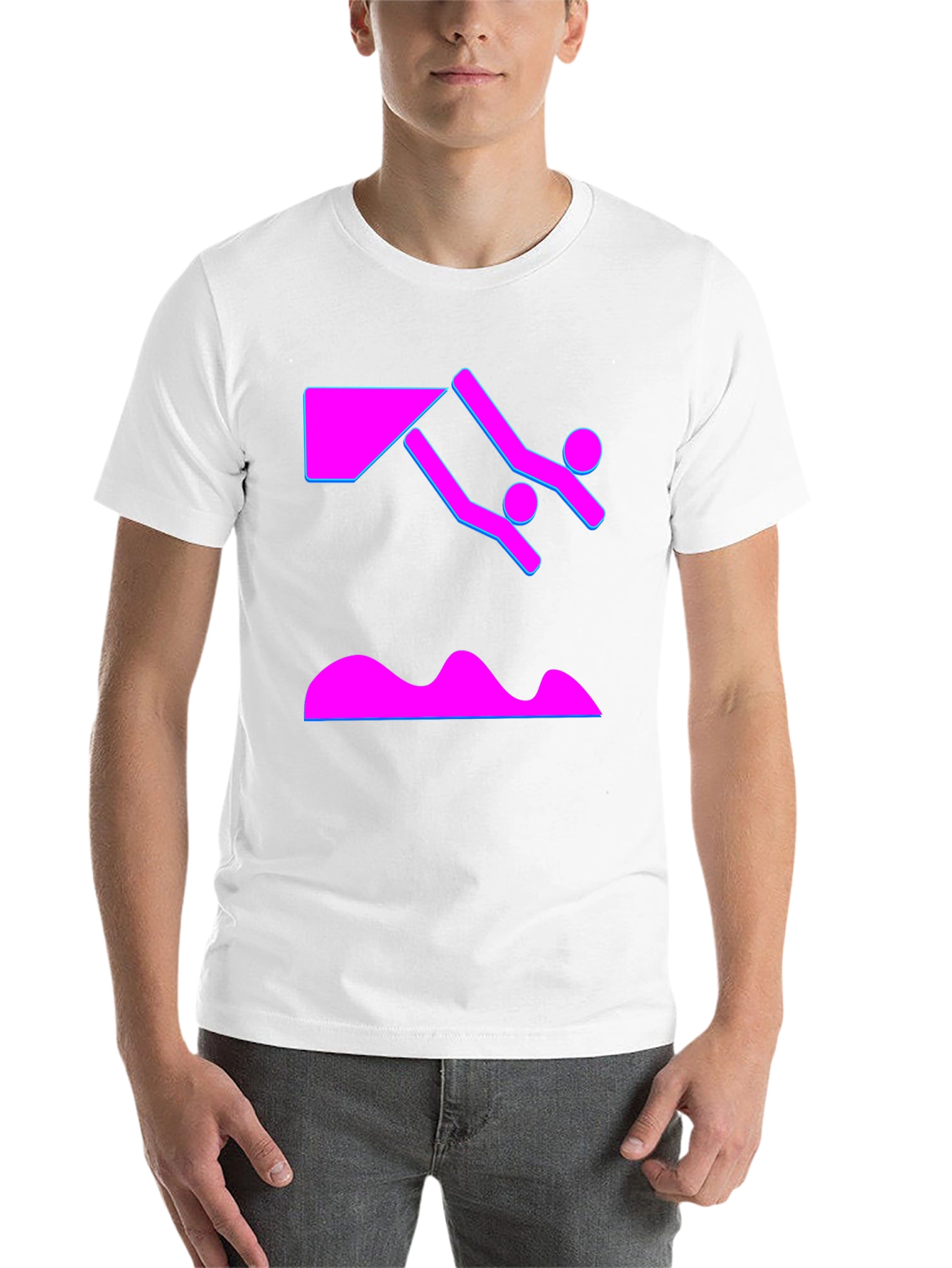 Black Neon Dive T-Shirt - Black Graphic Tee view 14