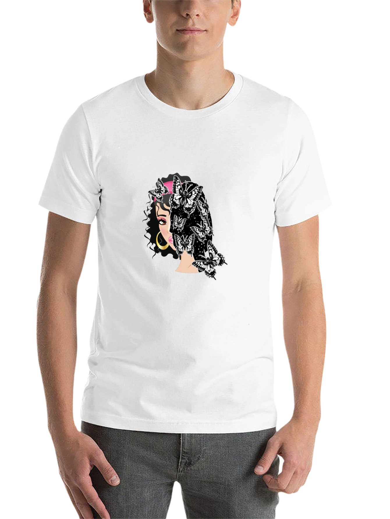 Black Butterfly Woman Graphic T-Shirt view 14