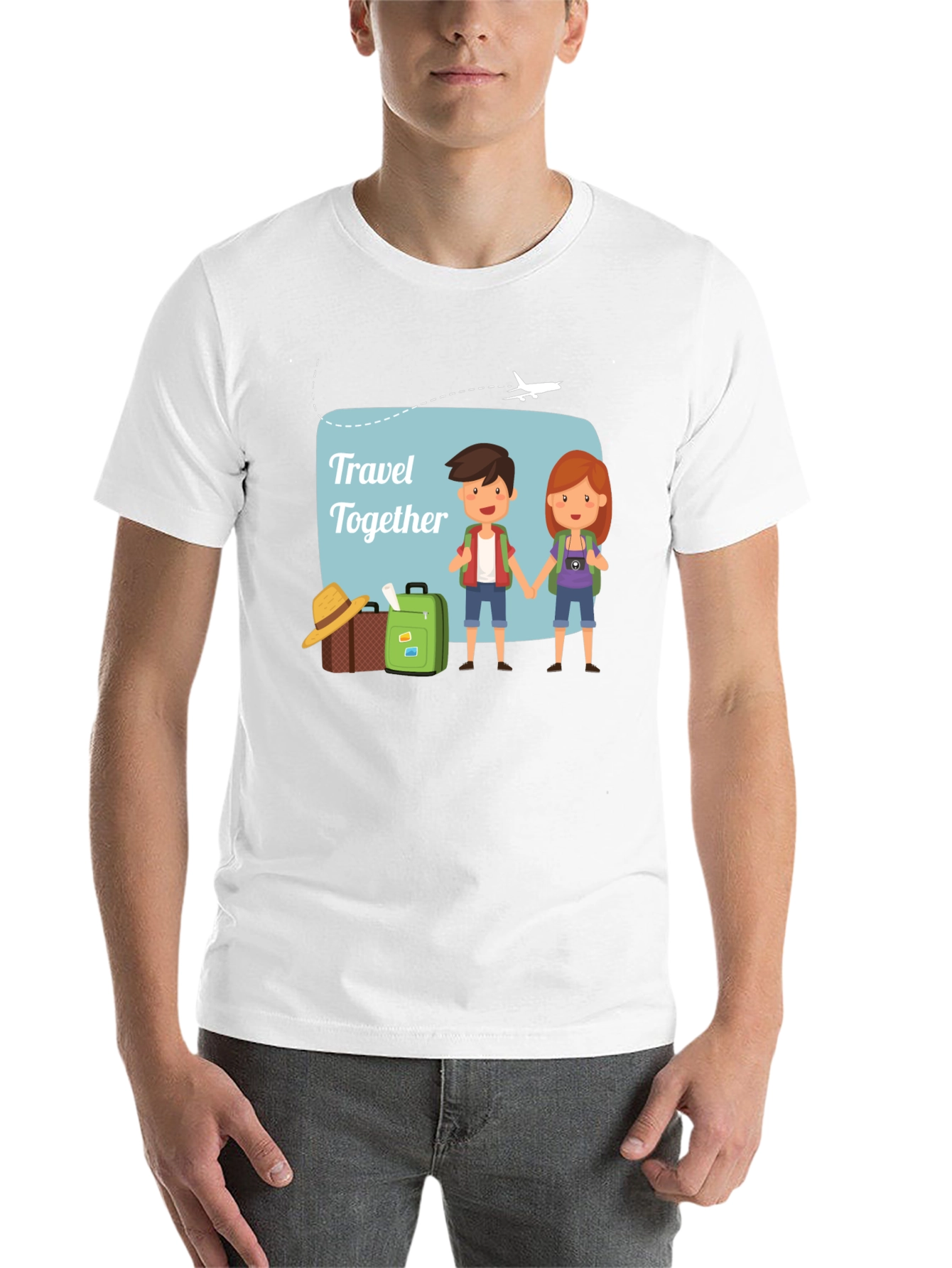 Black Travel Together T-Shirt, Vacation Tee view 14