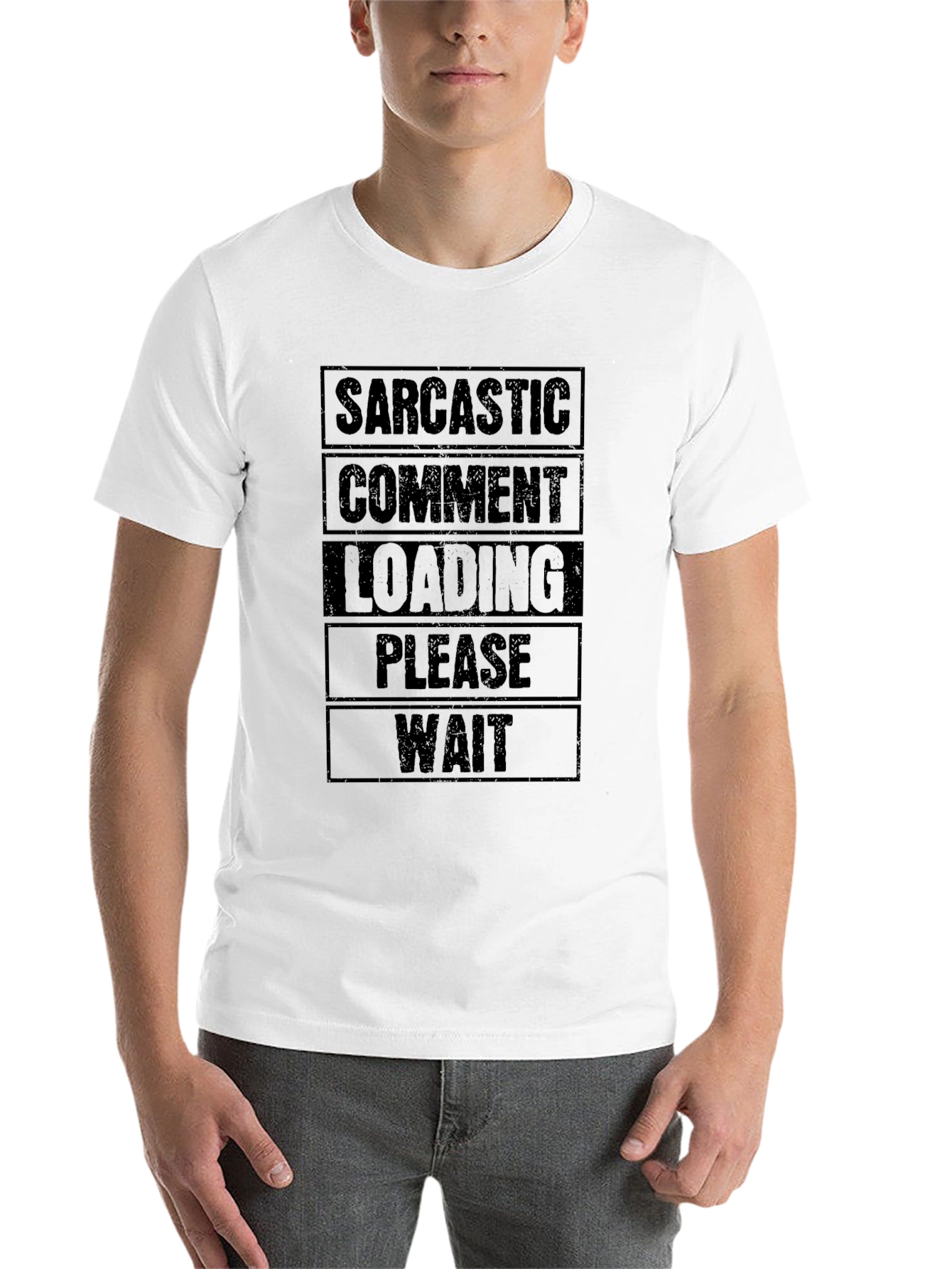 Black Sarcastic Comment Loading Graphic T-Shirt view 14