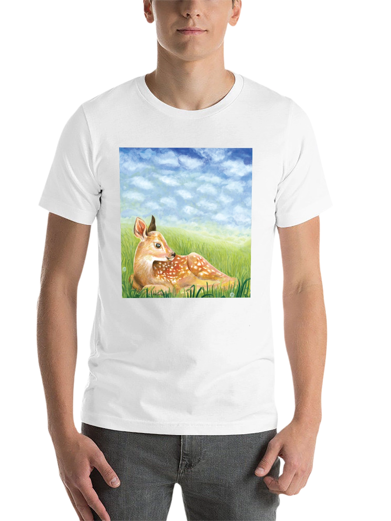 Black Deer Scene Graphic Tee - Nature Lover's T-Shirt view 14