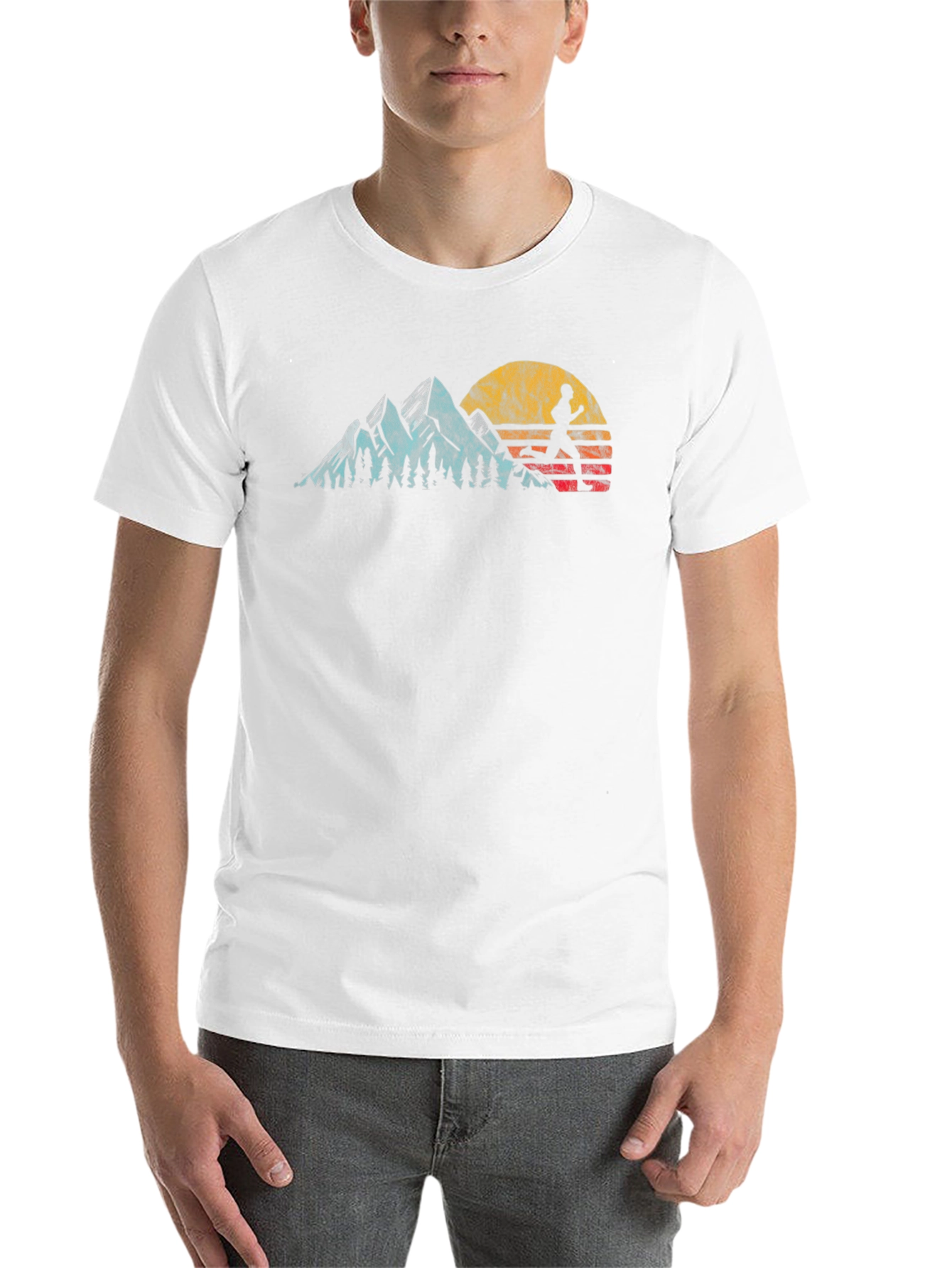 Black Runner Mountain Sunset Graphic Tee view 14