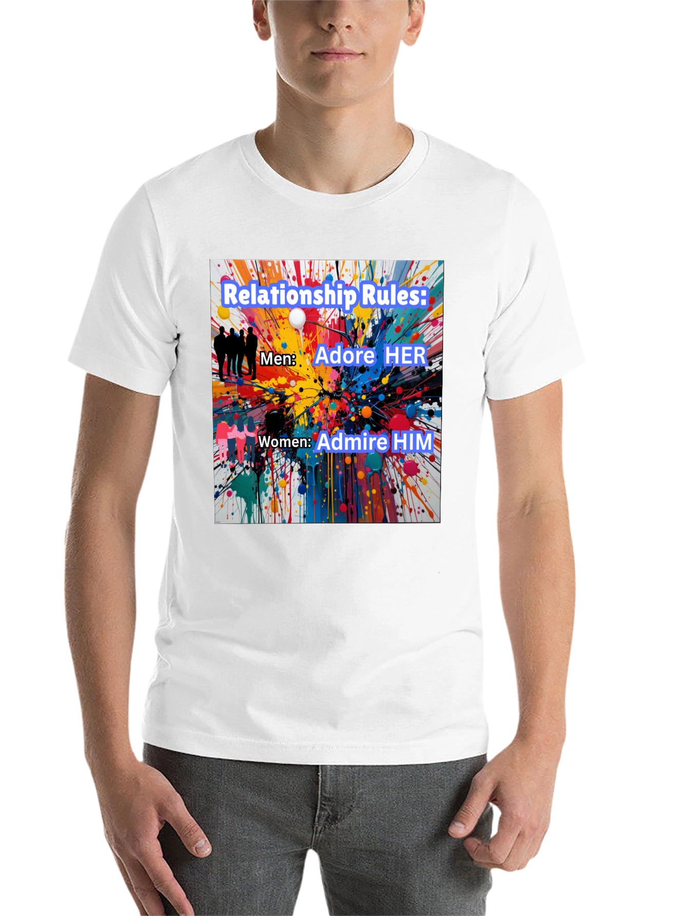 Black Relationship Rules T-Shirt - Adore Her, Admire Him view 14