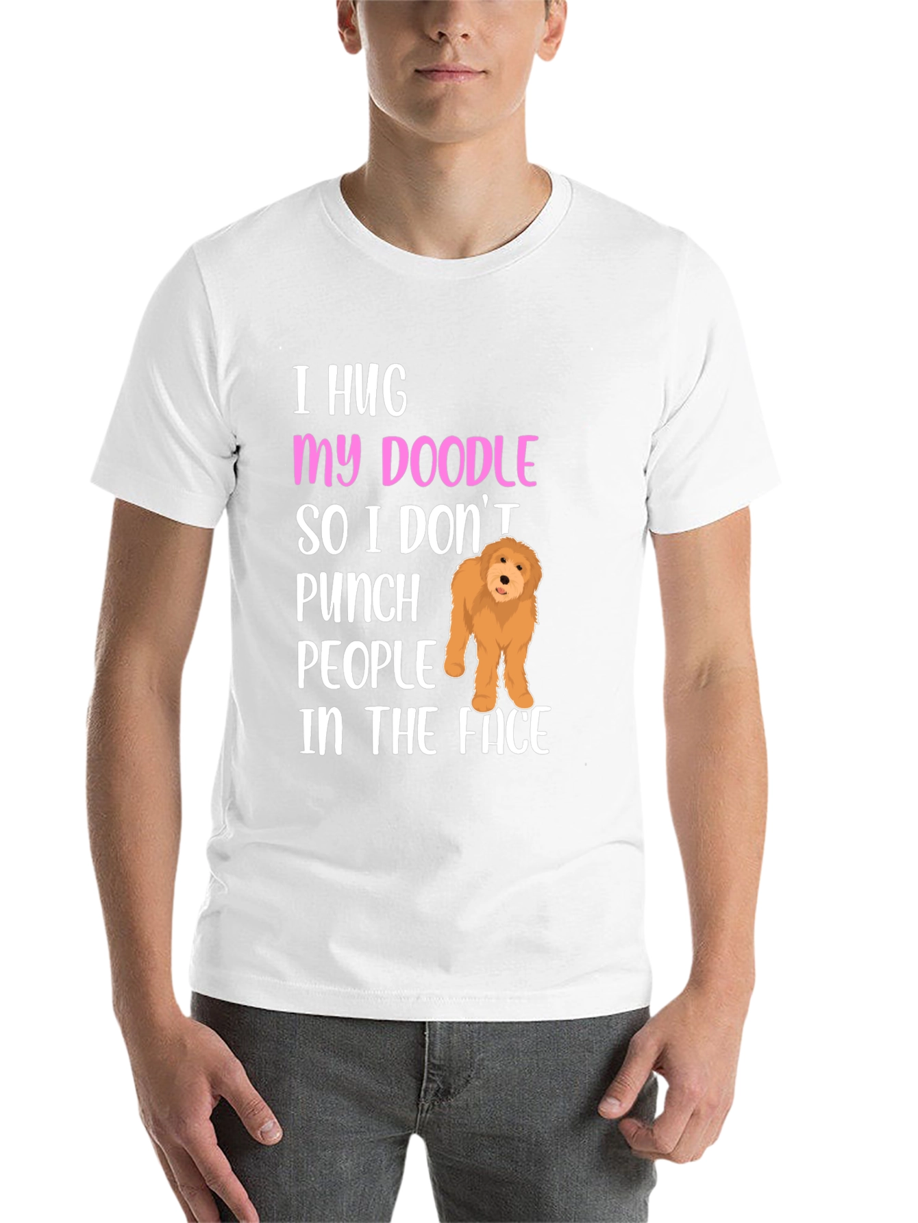 Black Funny Doodle Dog T-Shirt view 14