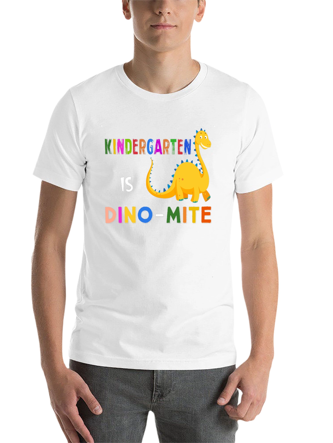 Black Kindergarten Dino-mite T-Shirt - Back to School view 14