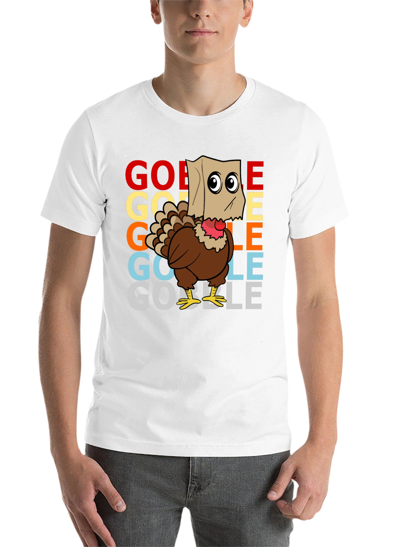 Black Gobble Turkey Thanksgiving Graphic Tee view 14