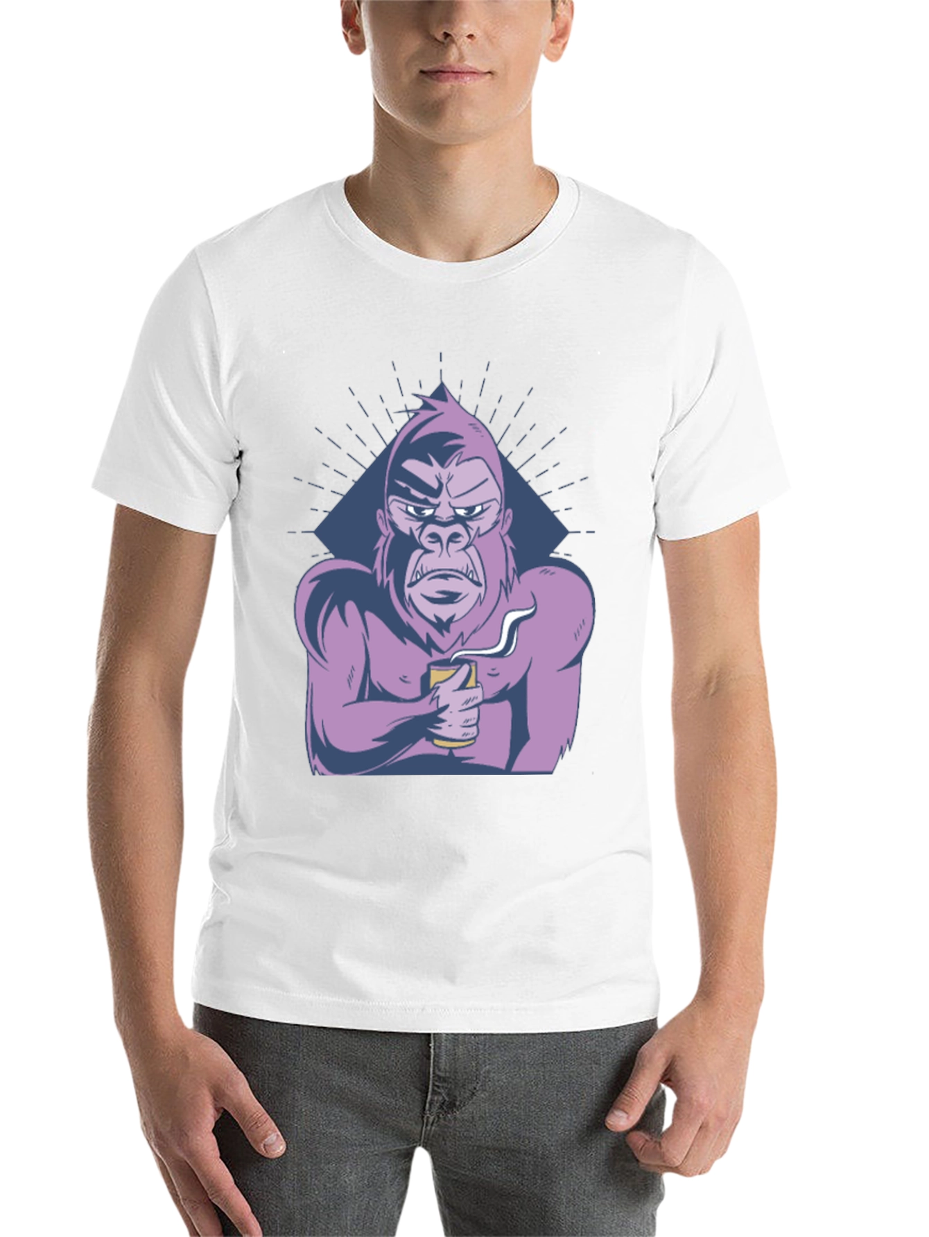 Black Cool Gorilla T-Shirt - Coffee Lover Ape Tee view 14
