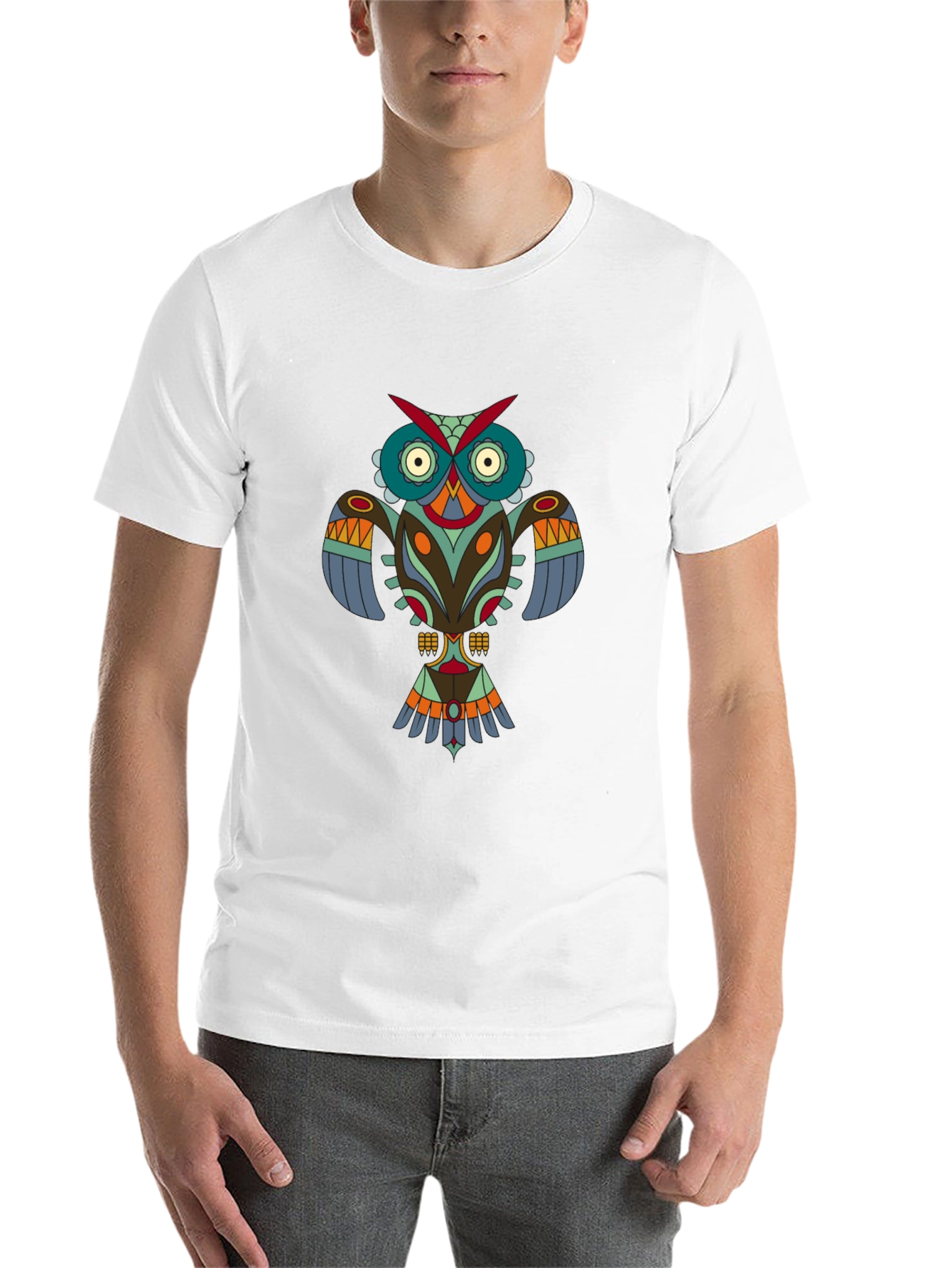 Black Tribal Owl Graphic Tee - Modern Menswear view 14